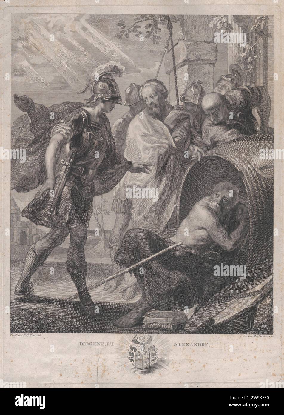 Das Treffen der Diogenes von Sinope und Alexander dem Großen 1947 von Peter Paul Rubens Stockfoto