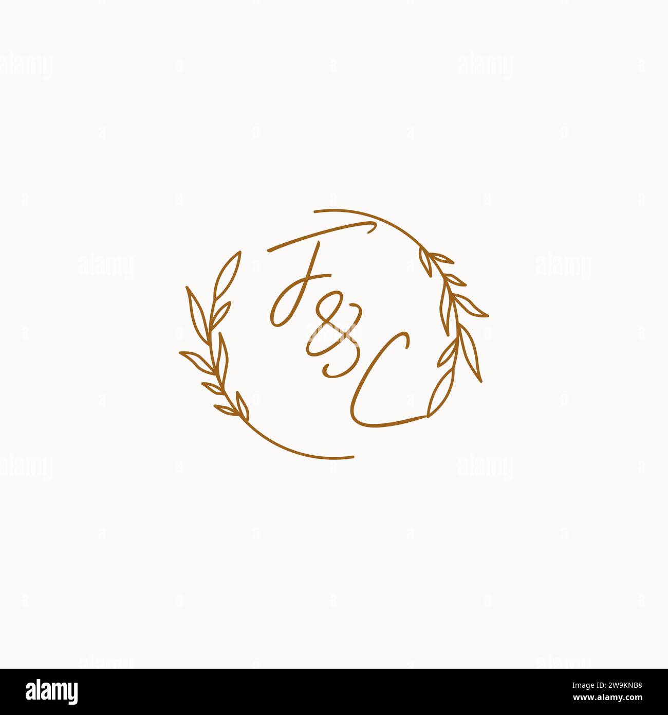 Design-Ideen für das FC Wedding Initials Logo Stock Vektor