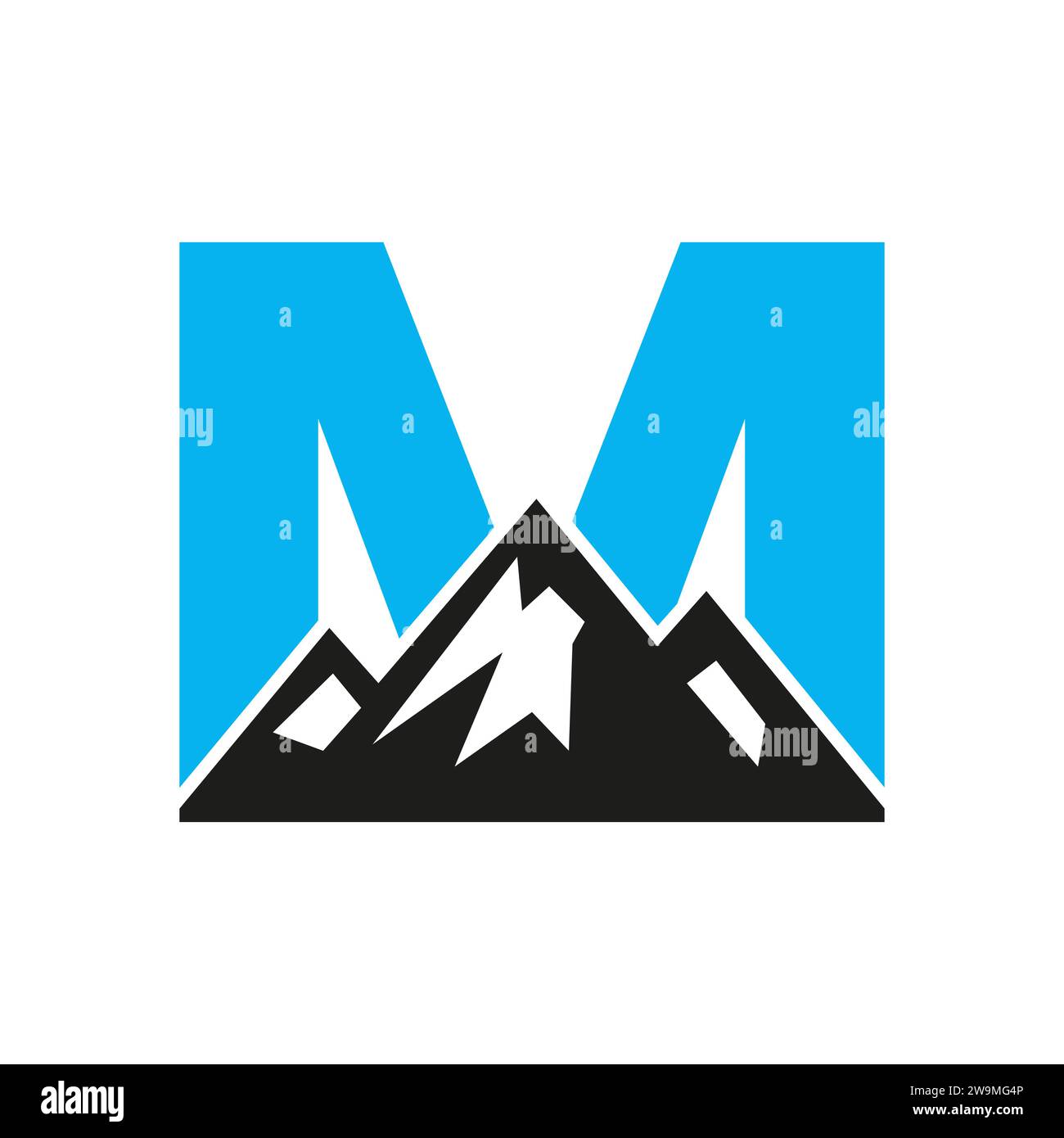 Logo auf Buchstabe M montieren, Mount Hill Symbol Vector Template Stock Vektor