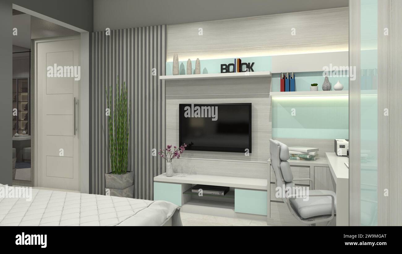 Modernes Fernsehschrankdesign Stockfoto