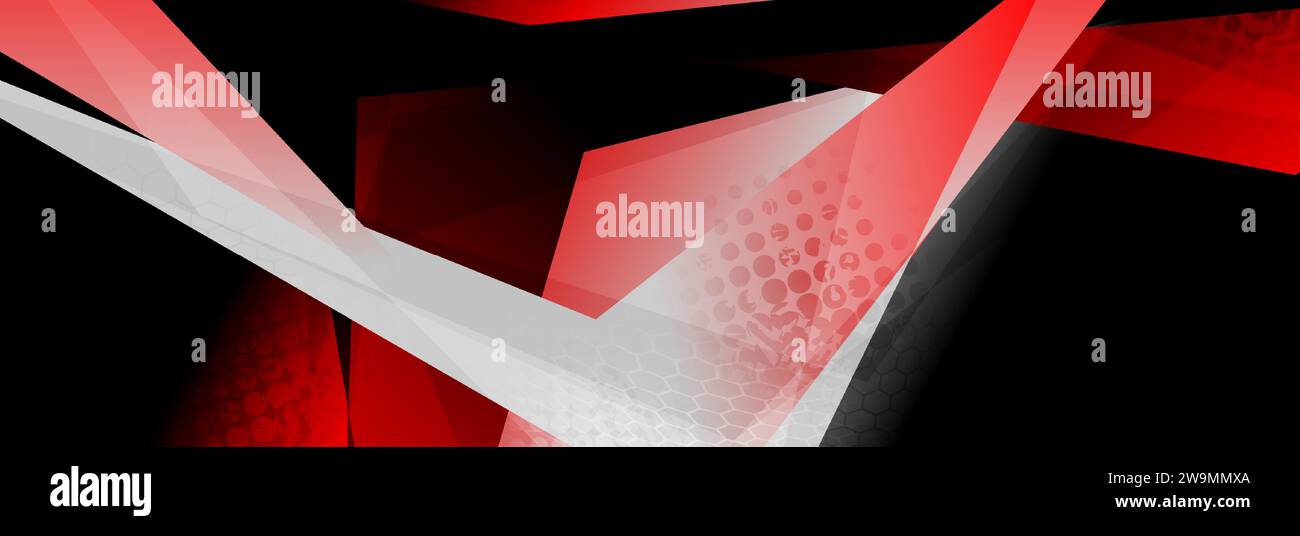 Rot-schwarz gestreifter abstrakter Hintergrund mit Halbtönen. Design des Geometrievektors Stock Vektor