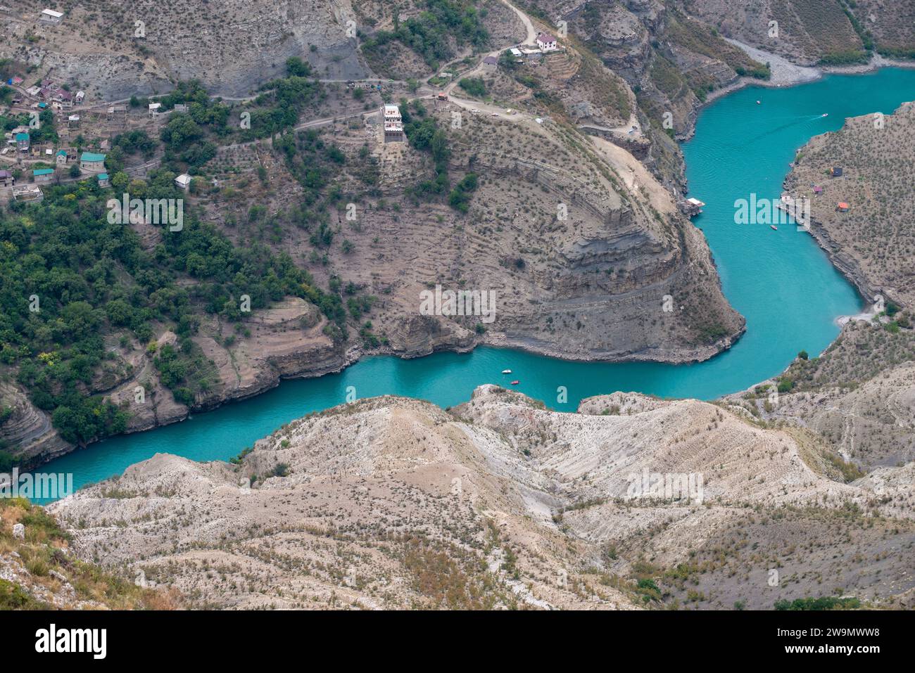 Malerischer Sulak River Canyon in Dagestan, Russland Stockfoto