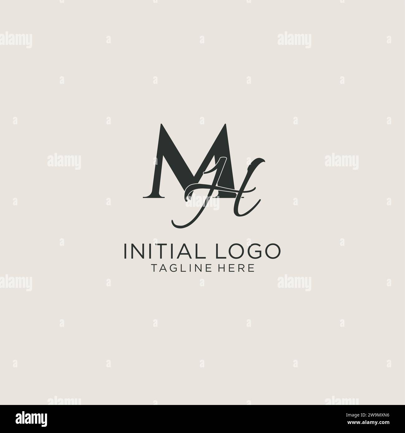 Monogramm mit MH-Initialen in elegantem Luxus-Stil. Corporate Identity und persönliche Logo-Vektorgrafik Stock Vektor