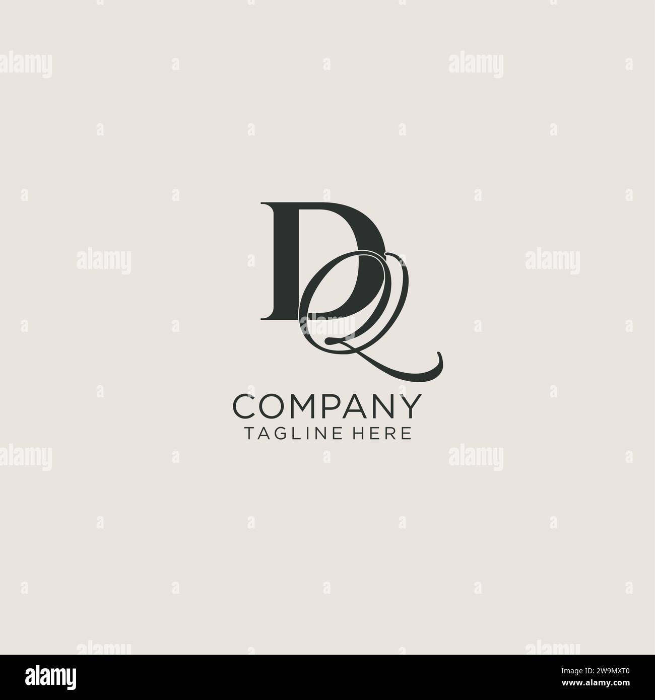 DQ-Letter-Monogramm mit Initialen und elegantem Luxus-Stil. Corporate Identity und persönliche Logo-Vektorgrafik Stock Vektor