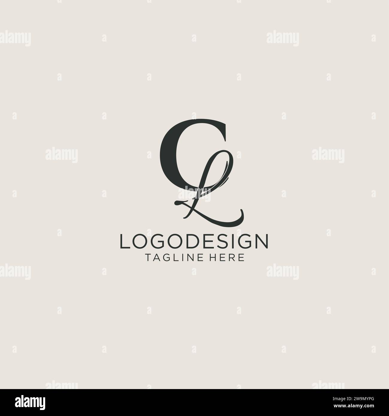 Monogramm mit den Initialen des CL-Buchstabens in elegantem, luxuriösem Stil. Corporate Identity und persönliche Logo-Vektorgrafik Stock Vektor