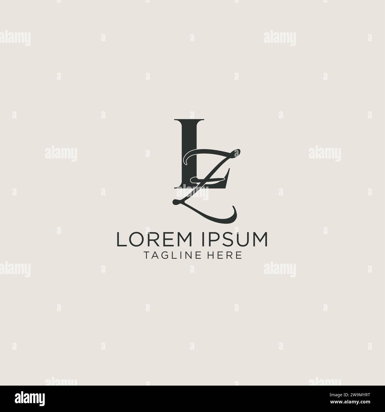 Monogramm mit Initialen und LZ-Buchstaben in elegantem, luxuriösem Stil. Corporate Identity und persönliche Logo-Vektorgrafik Stock Vektor