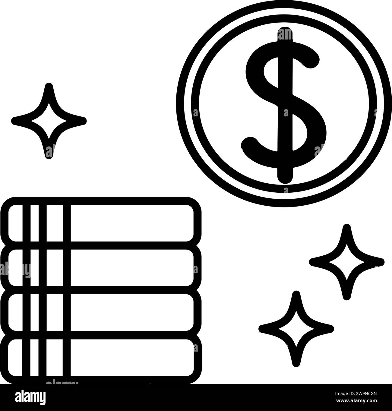 Symbol der Fremdwährungsinvestition, einfache Strichzeichnung Illustration, Vektorillustration Stock Vektor