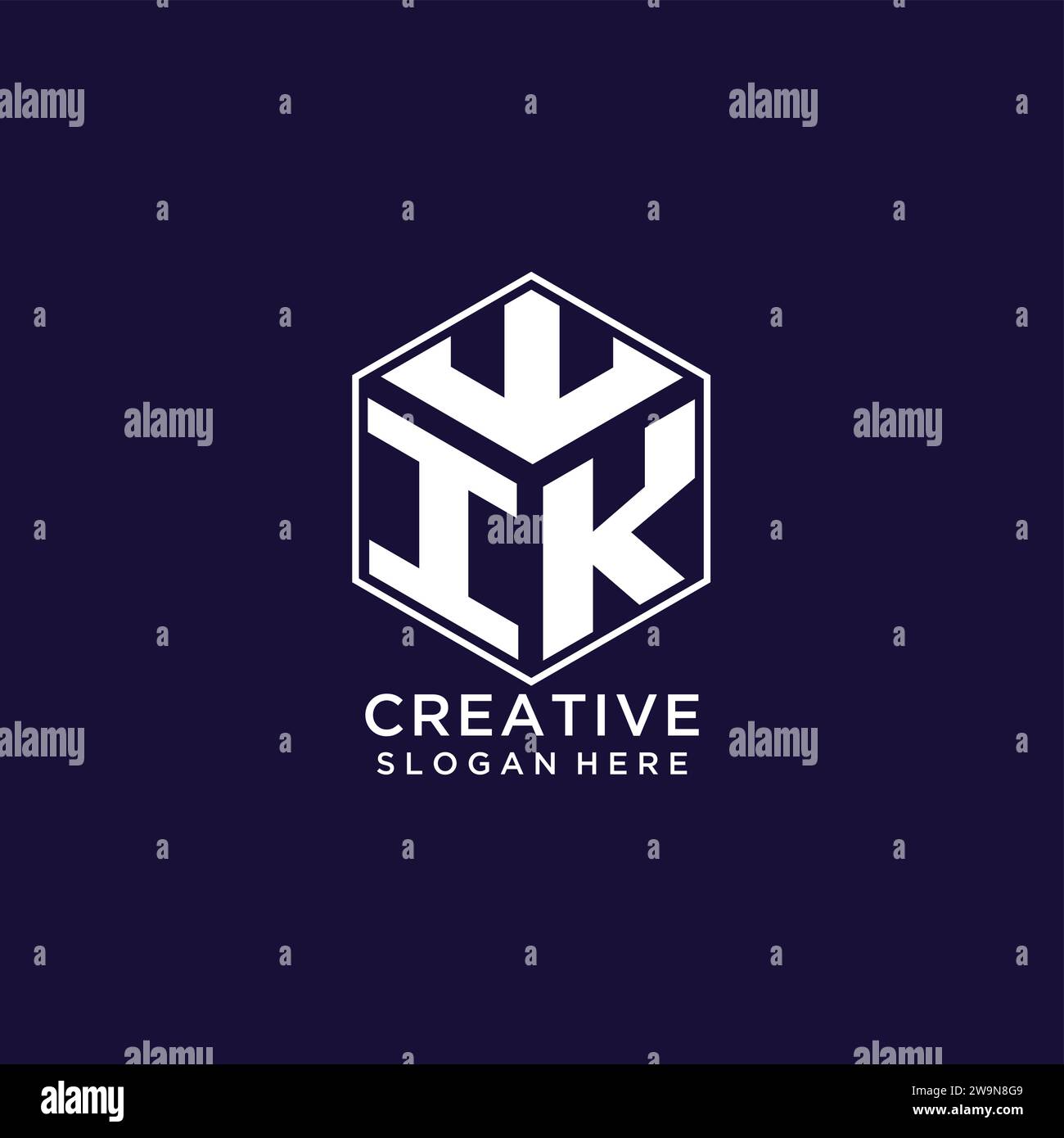 Initialen IK-Logo sechseckige Form, kreatives geometrisches Logo Design Konzept Vektorgrafik Stock Vektor