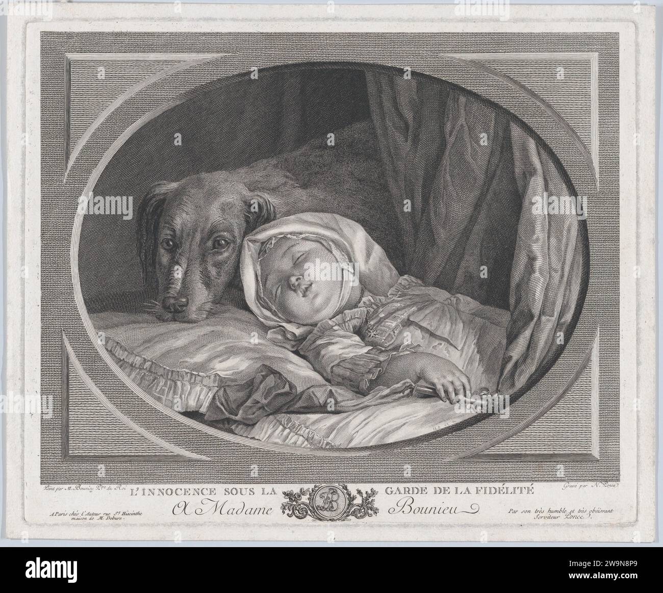 Unschuld bewacht von Treue 1917 von Nicolas Ponce Stockfoto