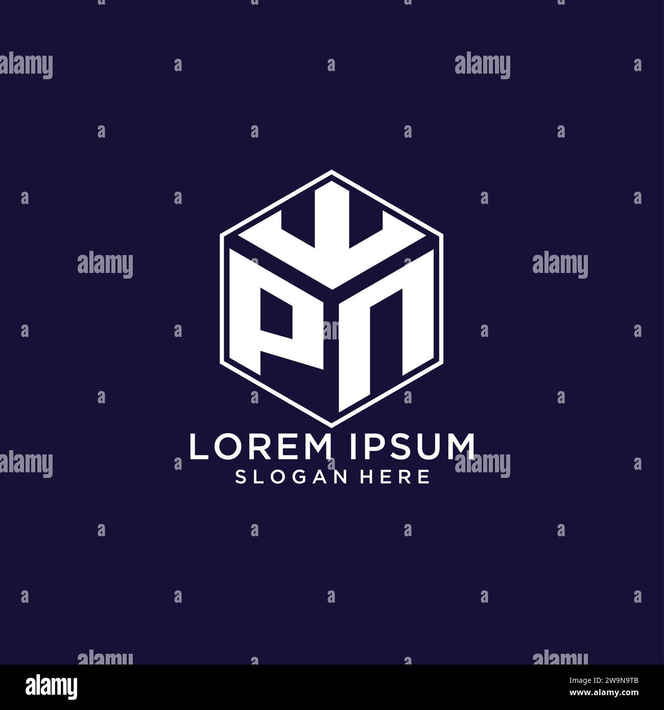 Initialen PN-Logo sechseckige Form, kreatives geometrisches Logo Design Konzept Vektorgrafik Stock Vektor