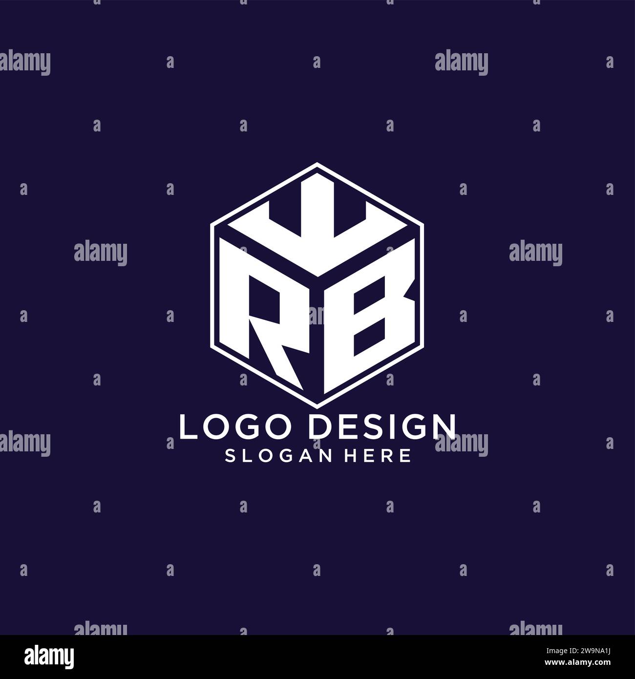 Initialen RB-Logo sechseckige Form, kreatives geometrisches Logo Design Konzept Vektorgrafik Stock Vektor
