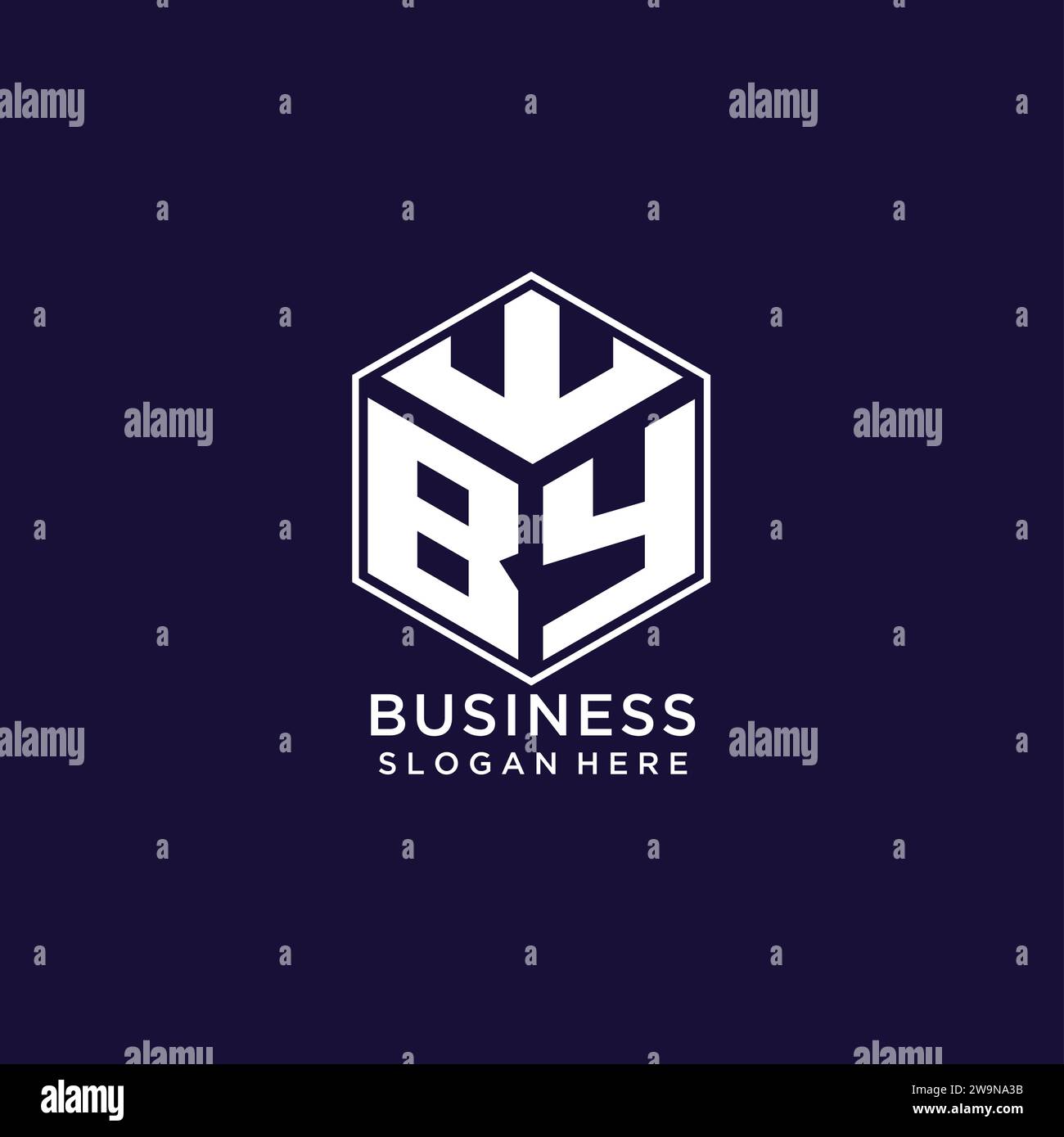 Initialen DURCH Logo-Sechseck-Form, kreatives geometrisches Logo-Design Konzept Vektorgrafik Stock Vektor
