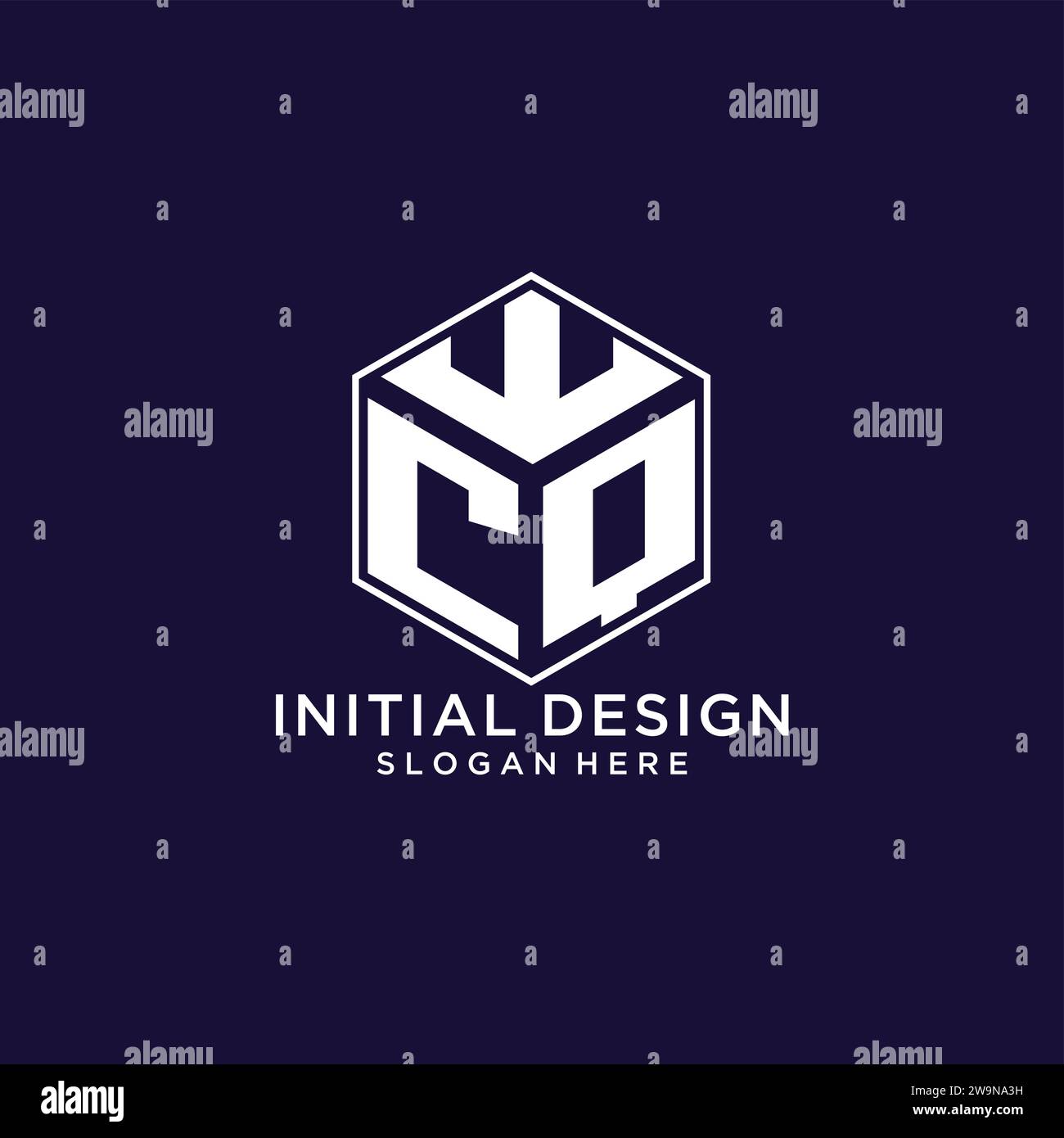 Initialen CQ Logo sechseckige Form, kreatives geometrisches Logo Design Konzept Vektorgrafik Stock Vektor