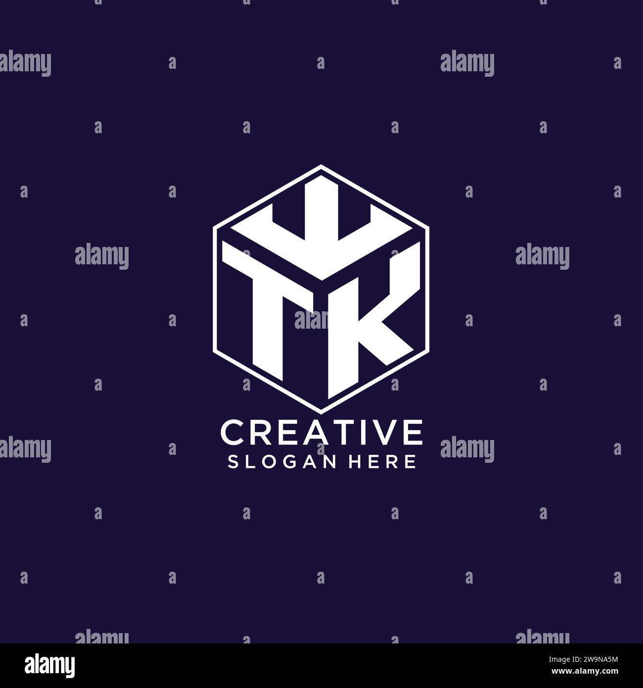 Initialen TK-Logo sechseckige Form, kreatives geometrisches Logo Design Konzept Vektorgrafik Stock Vektor