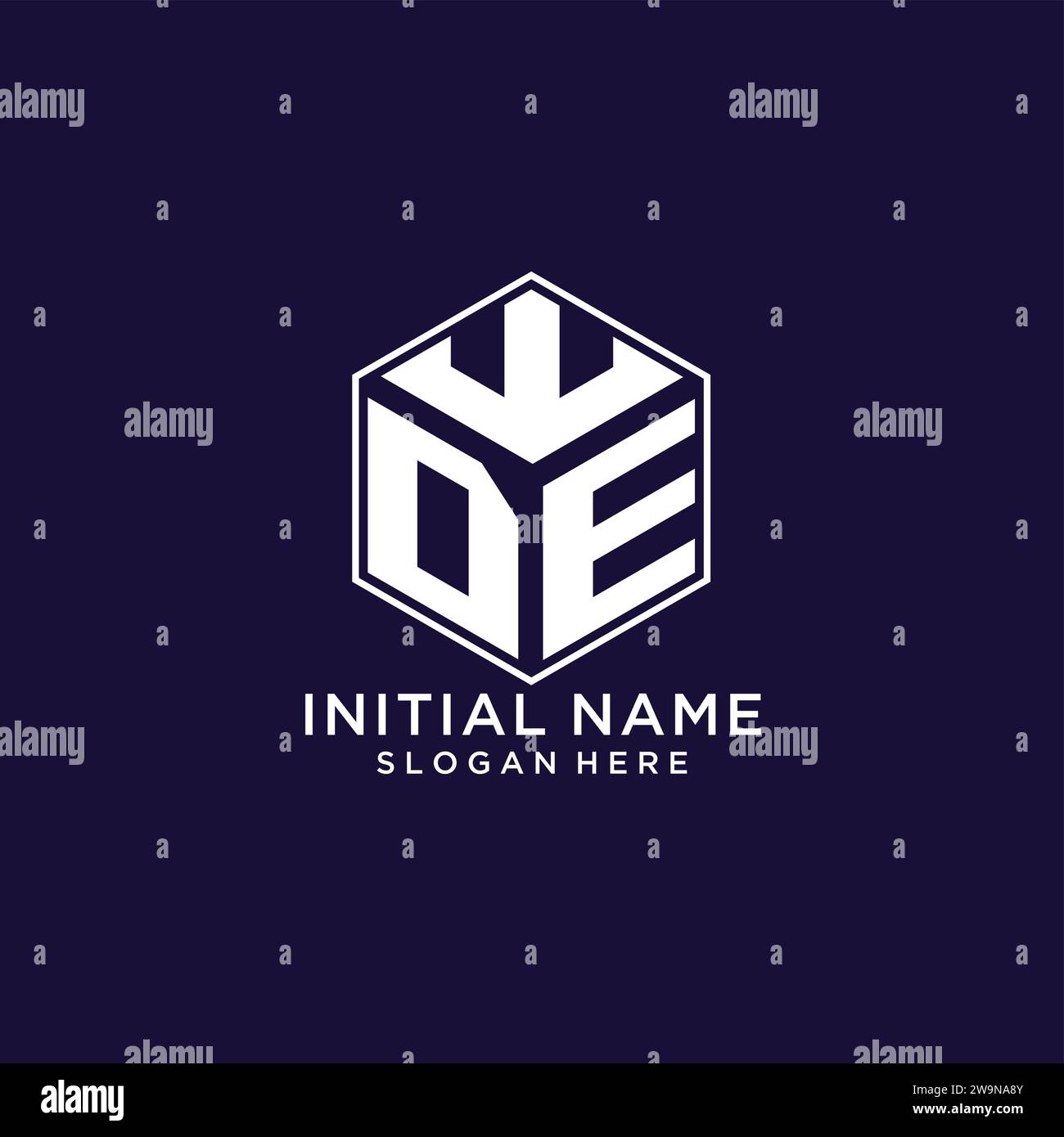 Initialen DE Logo sechseckige Form, kreatives geometrisches Logo Design Konzept Vektorgrafik Stock Vektor