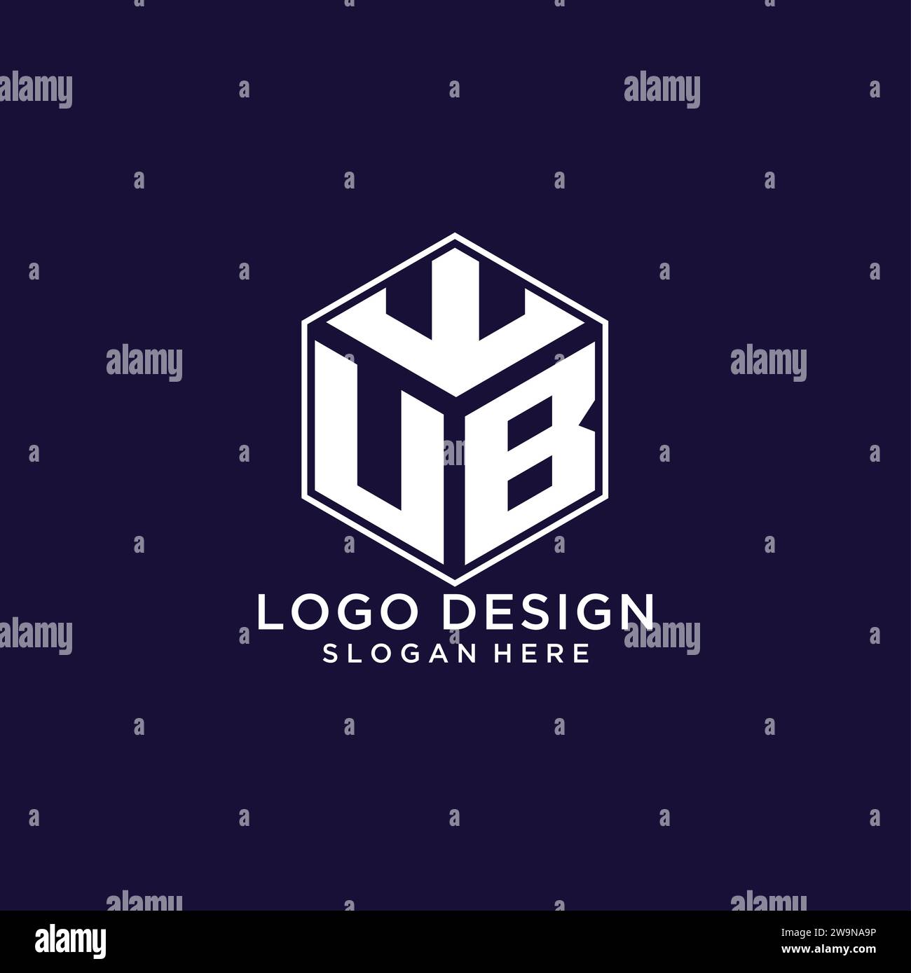Initialen UB-Logo sechseckige Form, kreatives geometrisches Logo Design Konzept Vektorgrafik Stock Vektor