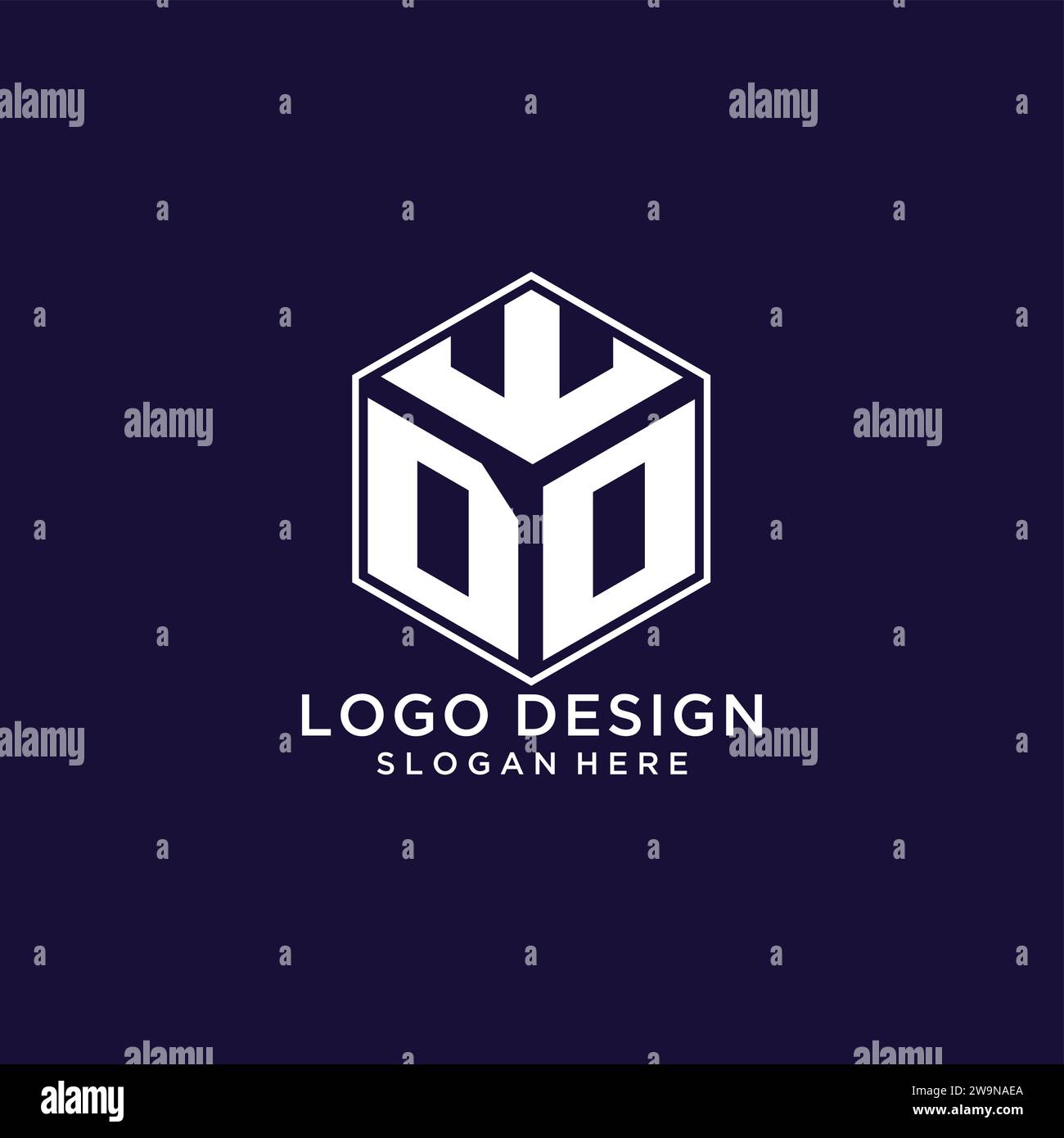 Initialen SIND DAS Logo in sechseckiger Form, kreatives geometrisches Logo Design Konzept Vektorgrafik Stock Vektor
