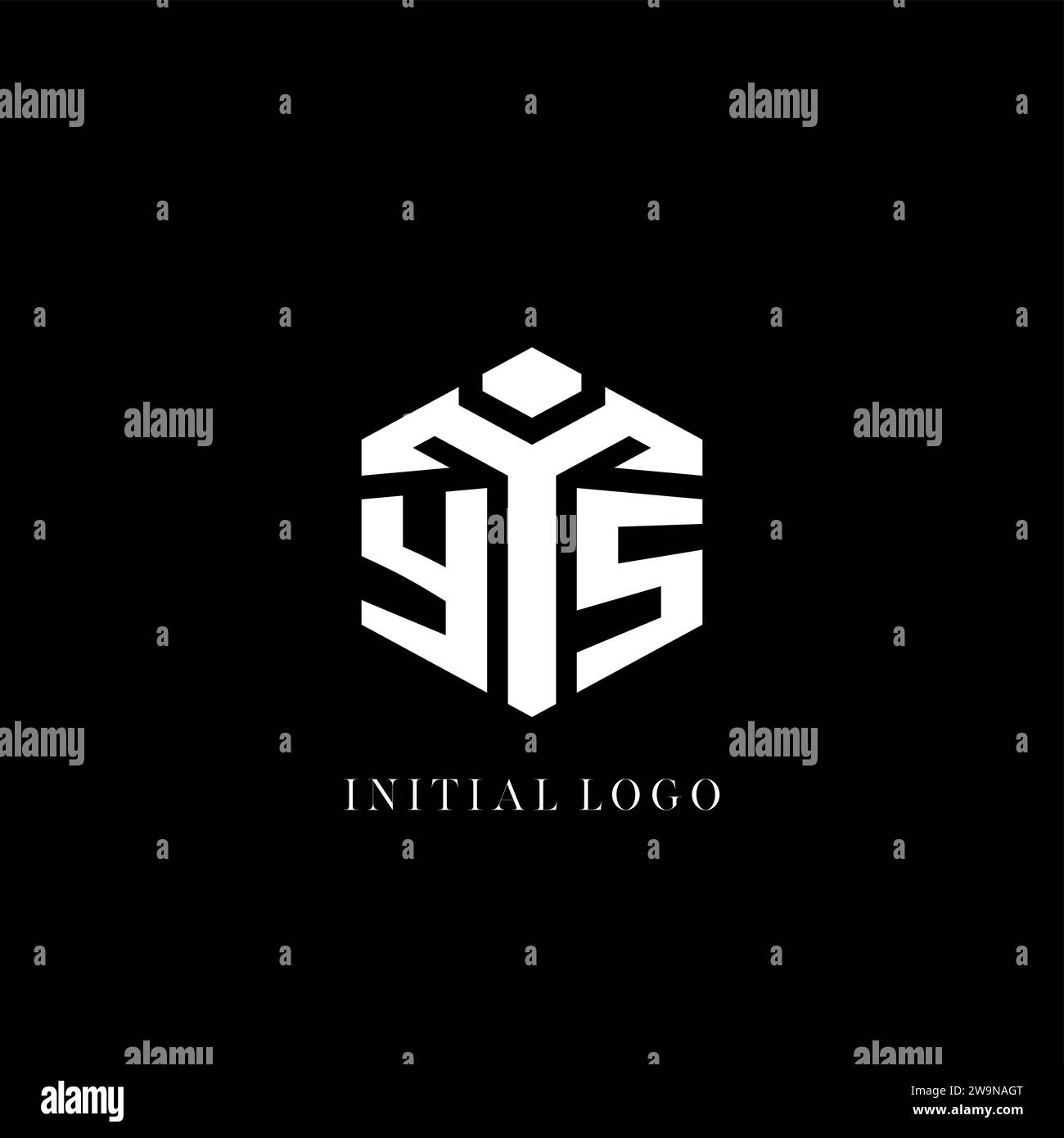 Ursprüngliche Vektorgrafik des YS-Logos in sechseckiger Form im geometrischen Stil Stock Vektor