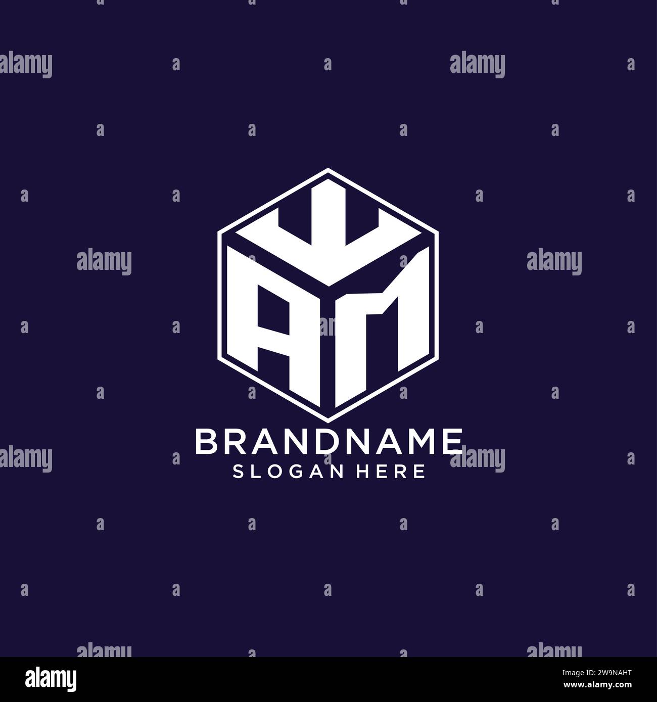 Initialen AM Logo sechseckige Form, kreatives geometrisches Logo Design Konzept Vektorgrafik Stock Vektor