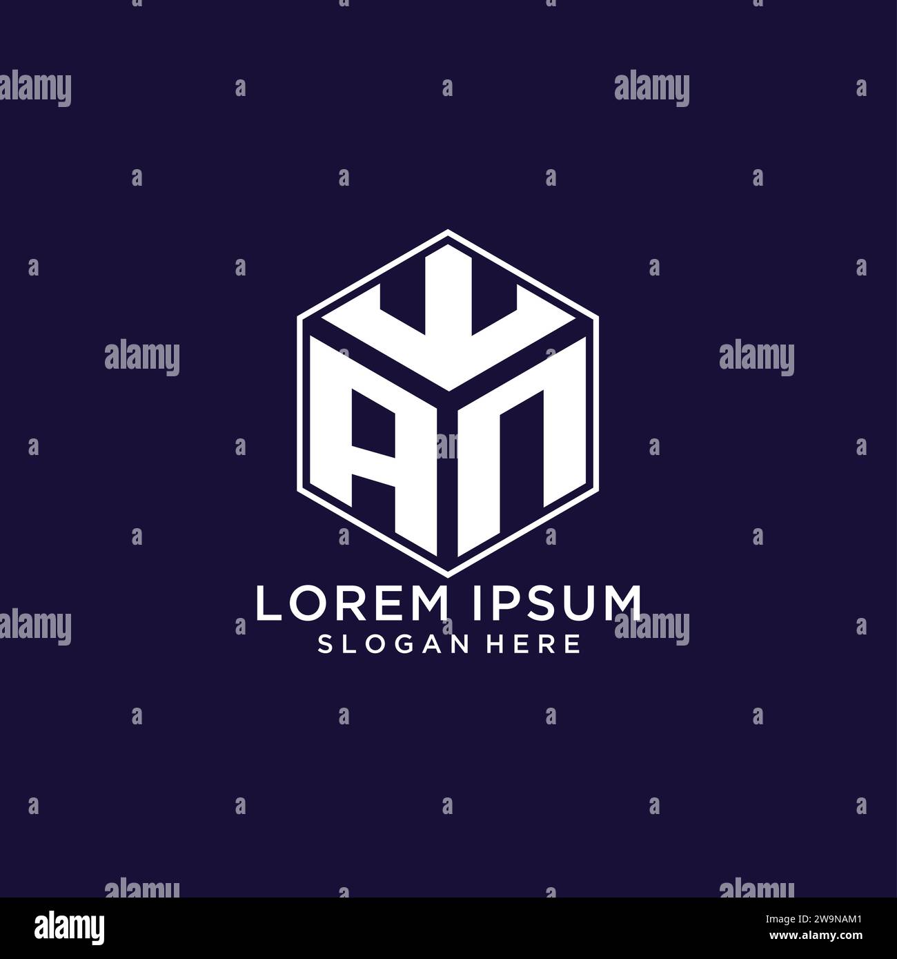 Initialen EIN Logo in sechseckiger Form, kreatives geometrisches Logo Design Konzept Vektorgrafik Stock Vektor