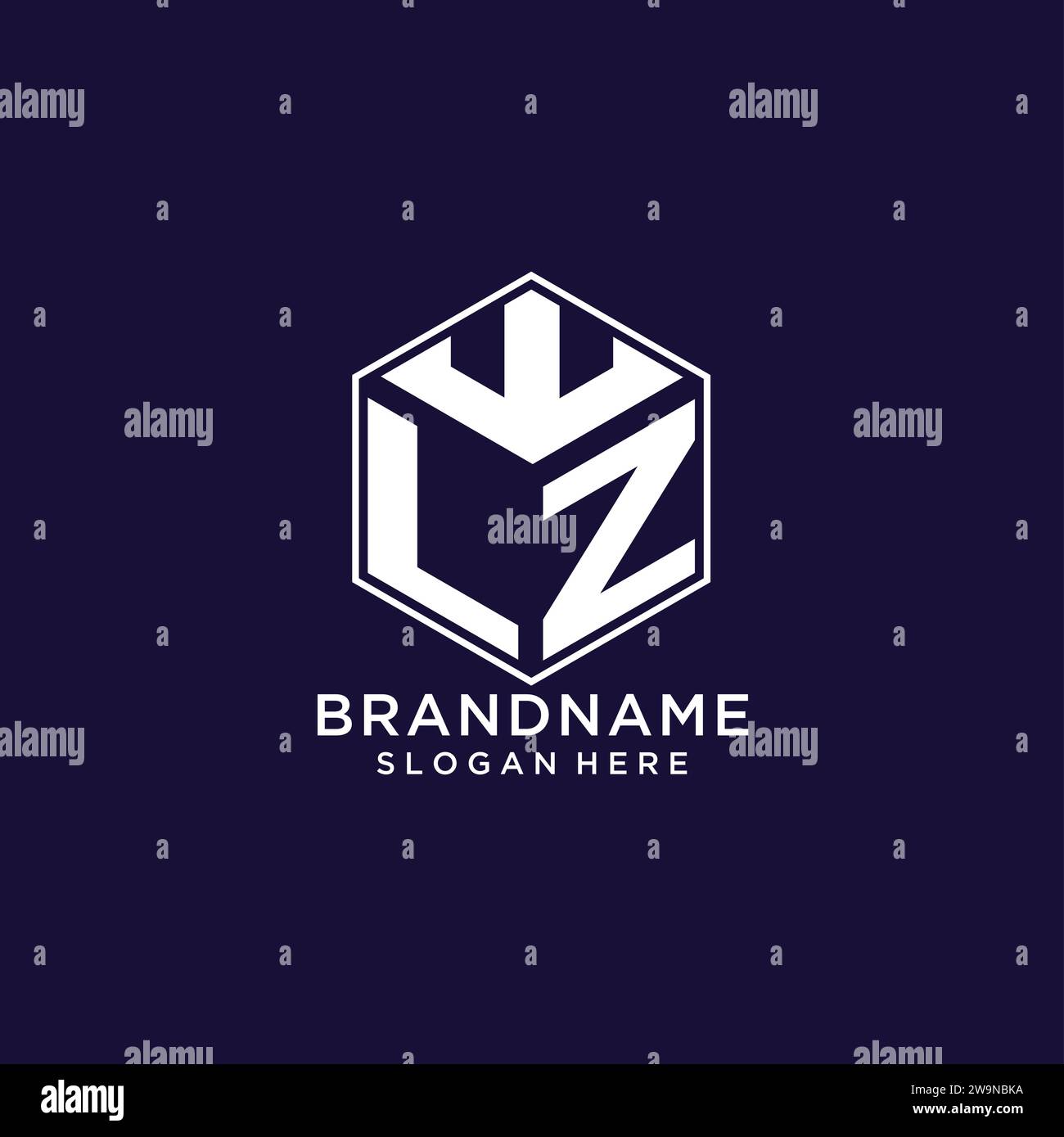 Initialen LZ Logo sechseckige Form, kreatives geometrisches Logo Design Konzept Vektorgrafik Stock Vektor