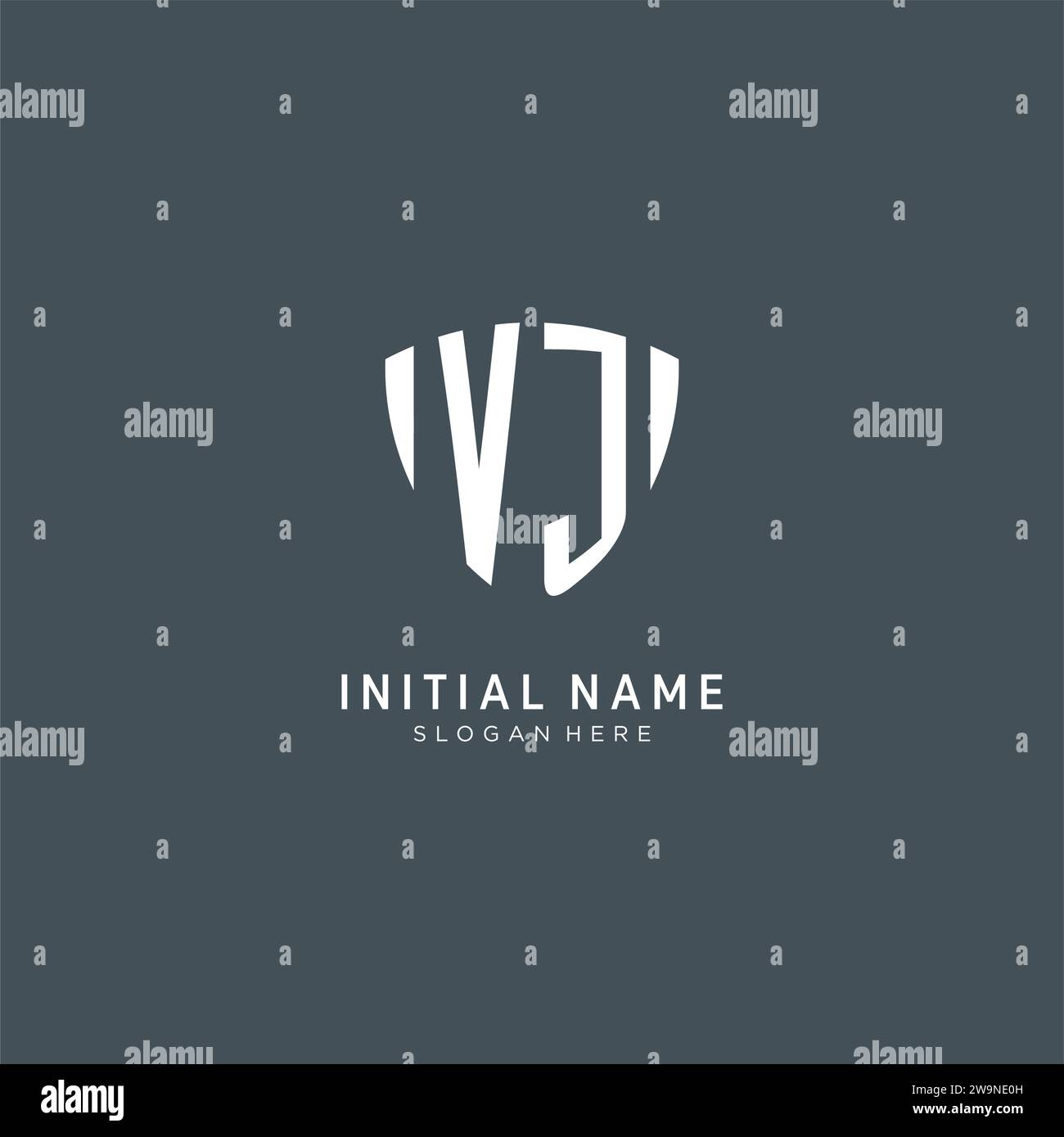 Initialen VJ-Logo-Schild-Form, kreatives Logo-Design Konzept Vektorgrafik Stock Vektor