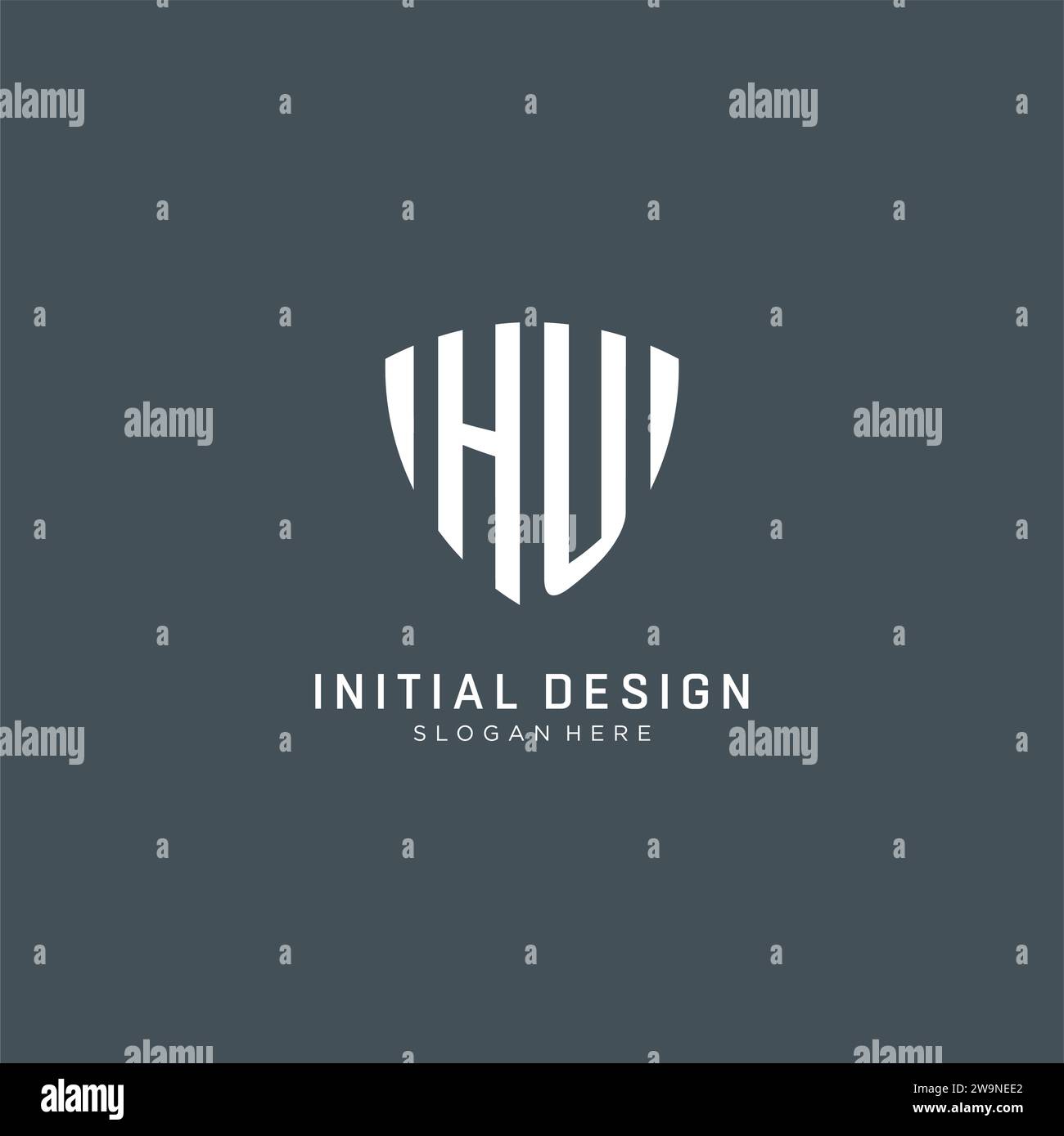 Initialen HU Logo Schild Form, kreatives Logo Design Konzept Vektorgrafik Stock Vektor