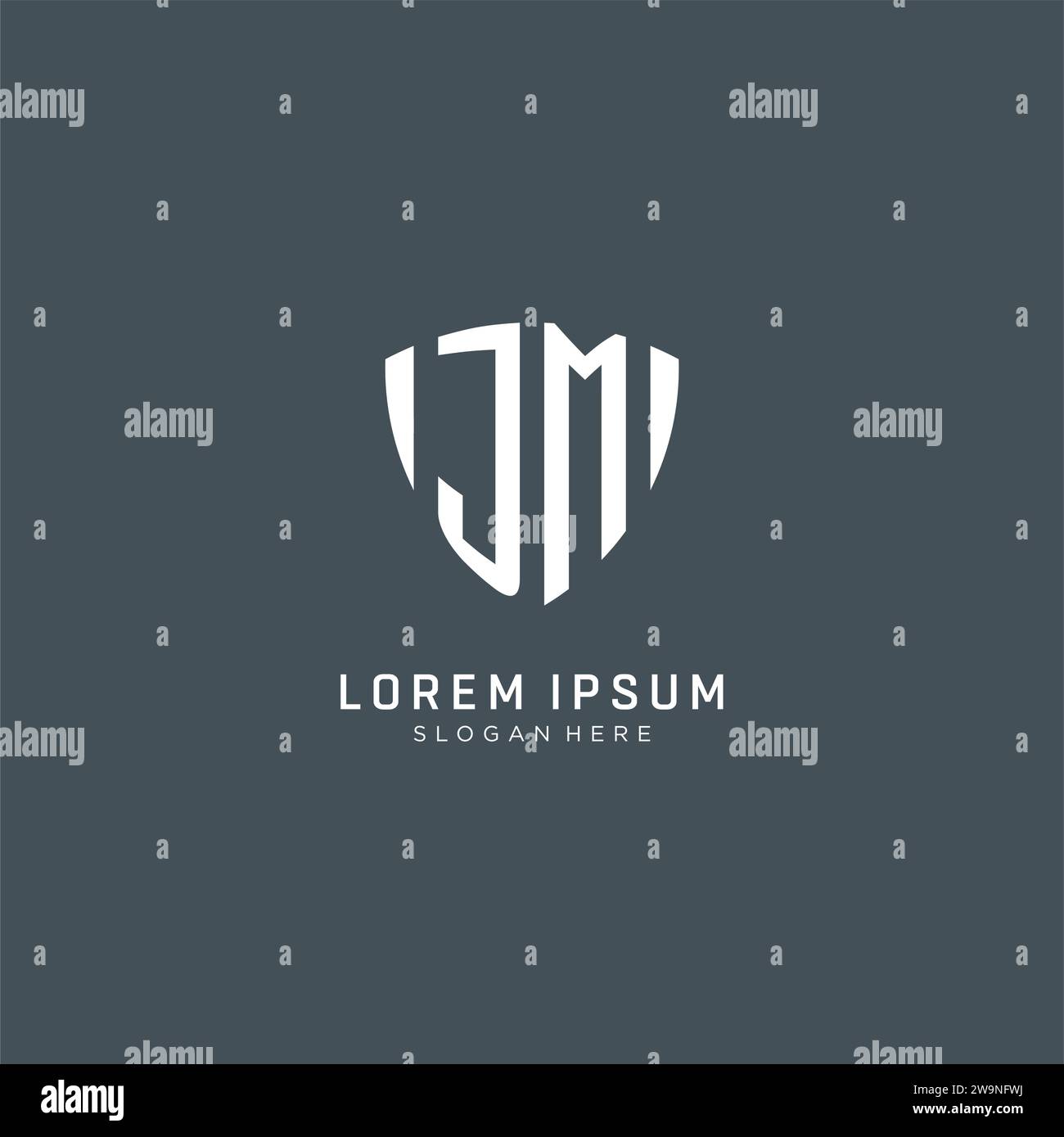 Initialen JM Logo Schild Form, kreatives Logo Design Konzept Vektorgrafik Stock Vektor