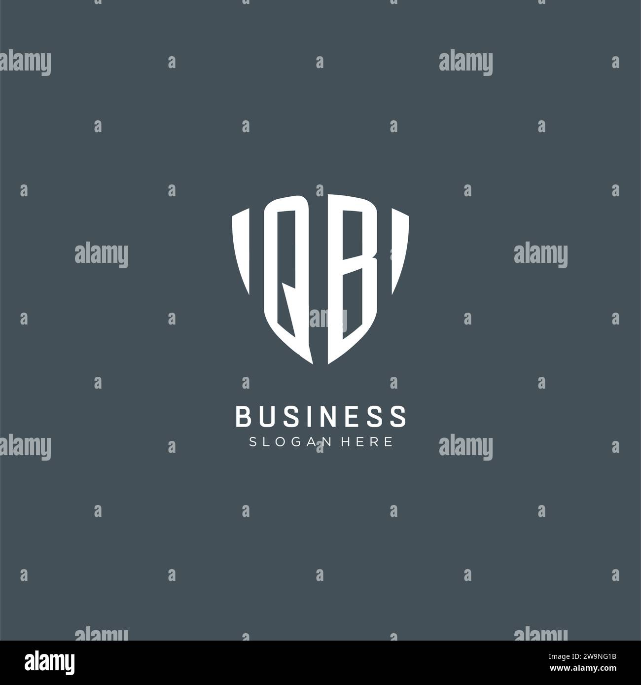 Initialen QB-Logo Schild Schutzform, kreatives Logo Design Konzept Vektorgrafik Stock Vektor