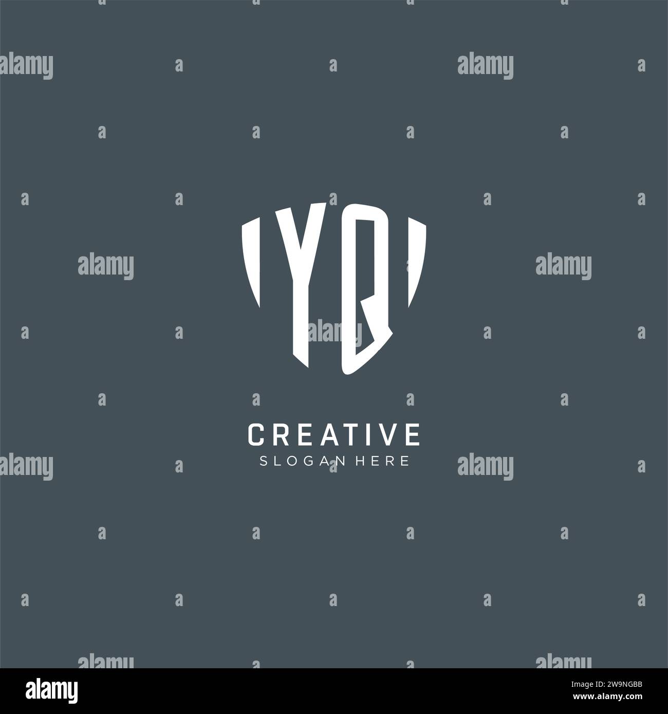 Initialen YQ Logo Schild Form, kreatives Logo Design Konzept Vektorgrafik Stock Vektor