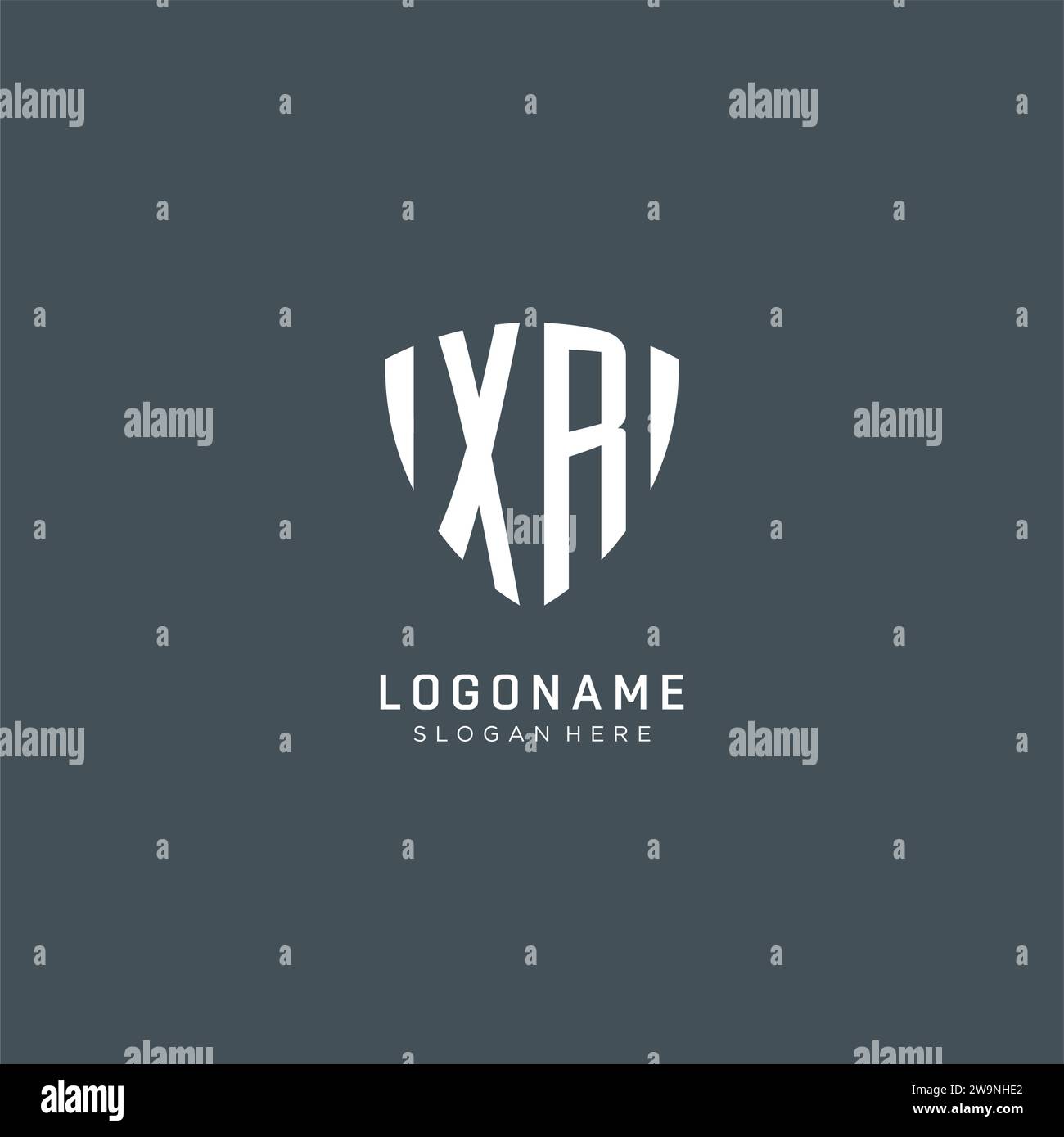 Initialen XR-Logo Schutzform, kreatives Logo Design Konzept Vektorgrafik Stock Vektor