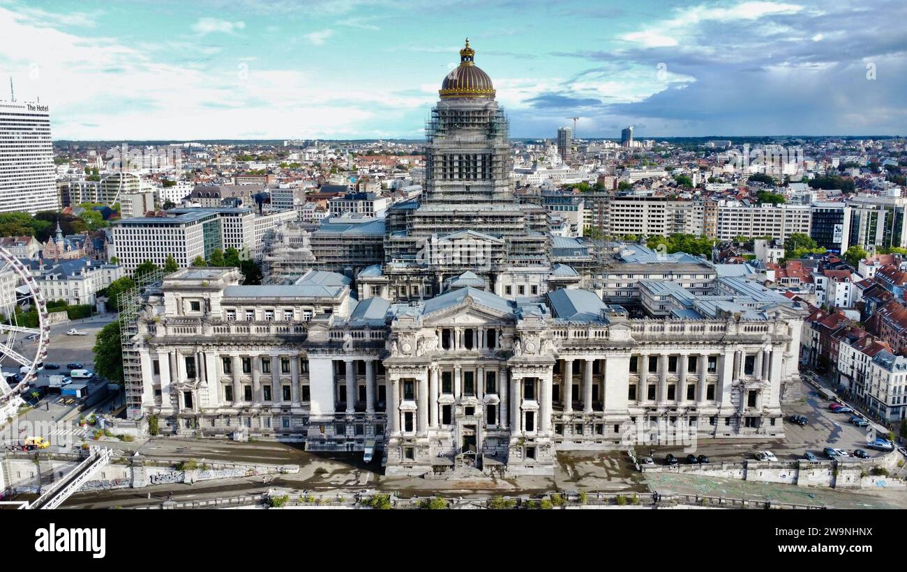 Drohnenfoto Justizpalast Brüssel Belgien Europa Stockfoto