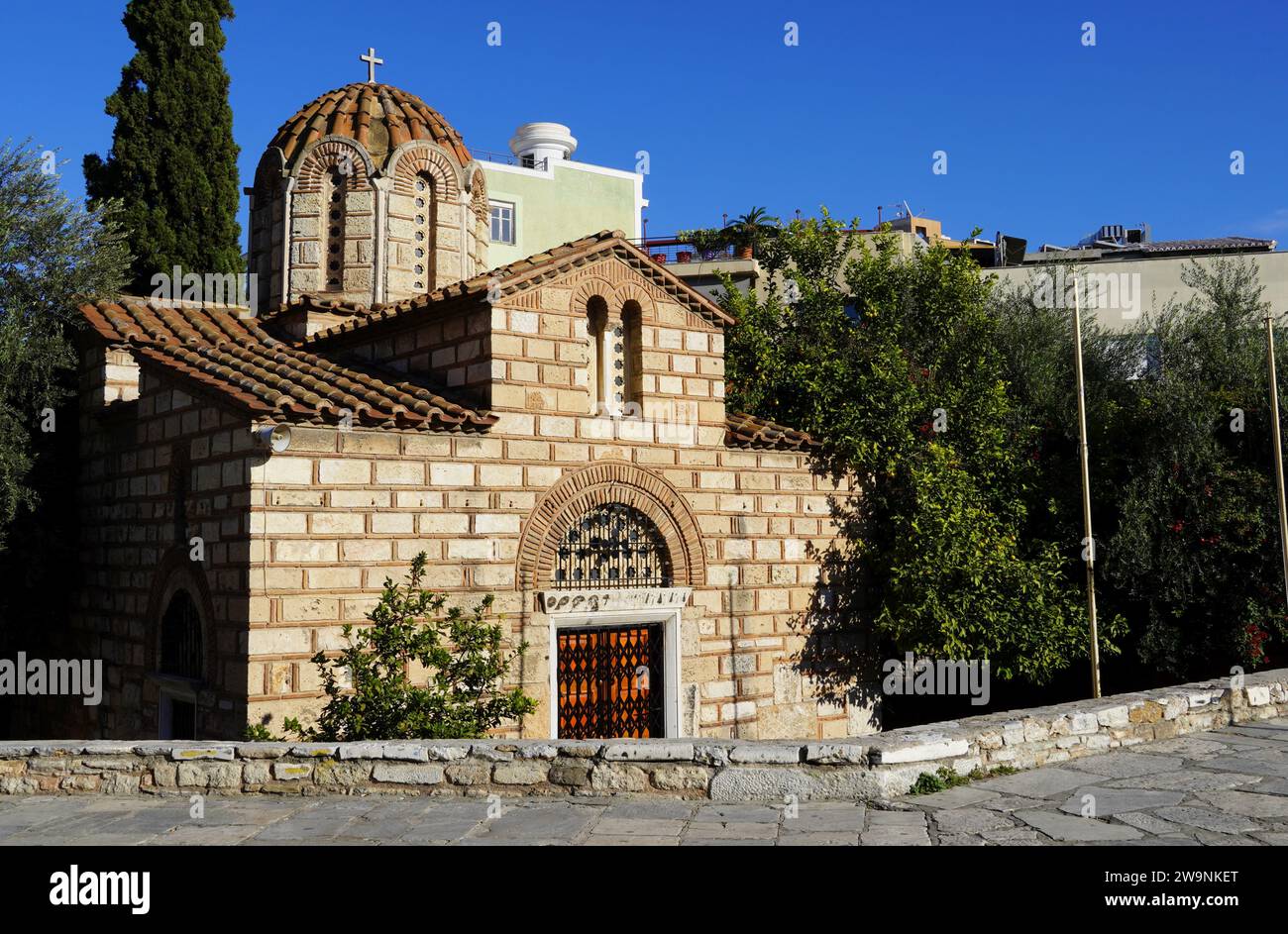 Die griechisch-orthodoxe christliche Kirche aus dem 11. Jahrhundert der unkörperlichen Engel oder Aghii Asomati in Theseion Stockfoto