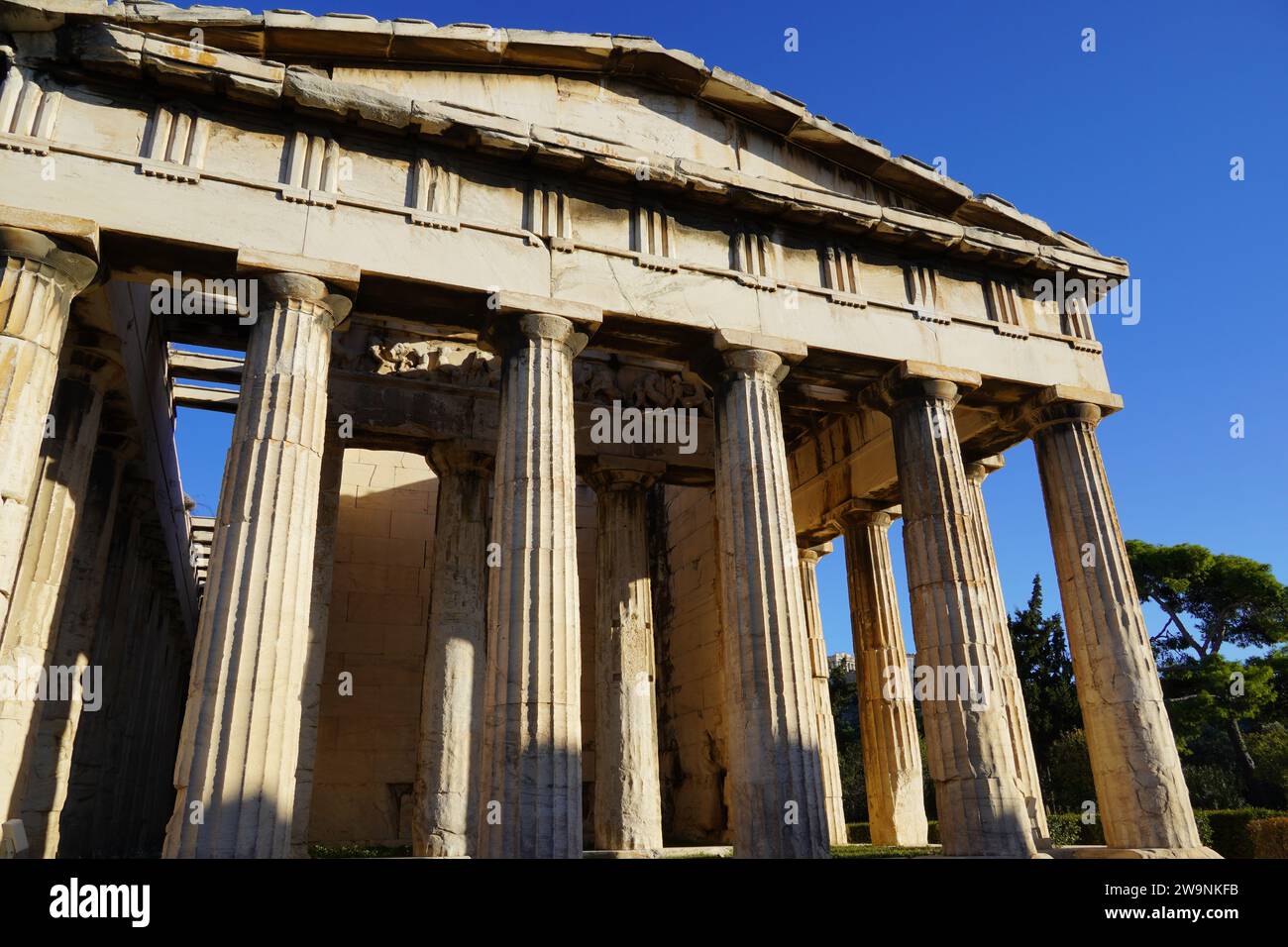Der Tempel des Hephaistos oder Hephaisteion, im antiken Agora, oder Marktplatz, in Athen, Griechenland Stockfoto