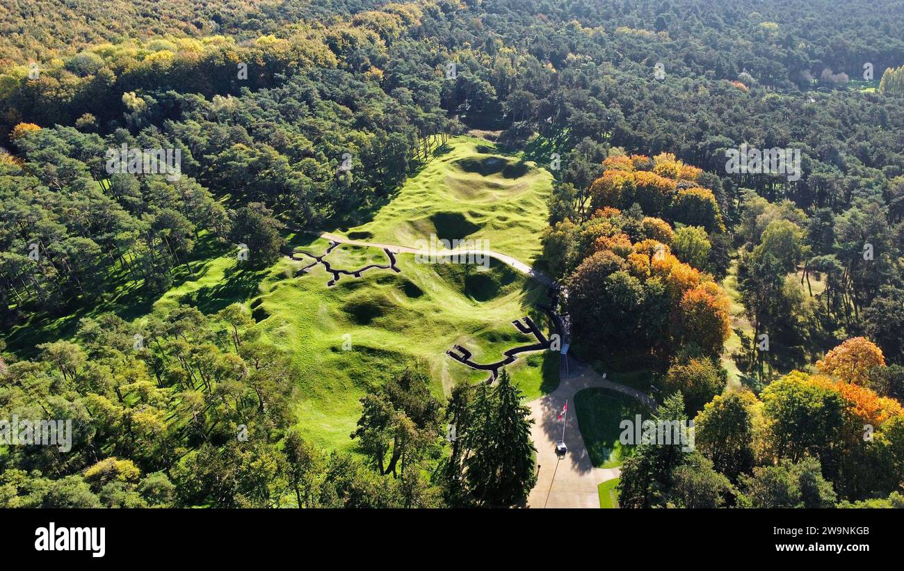 Drohnenfoto Vimy Ridge Battlefields Frankreich Europa Stockfoto