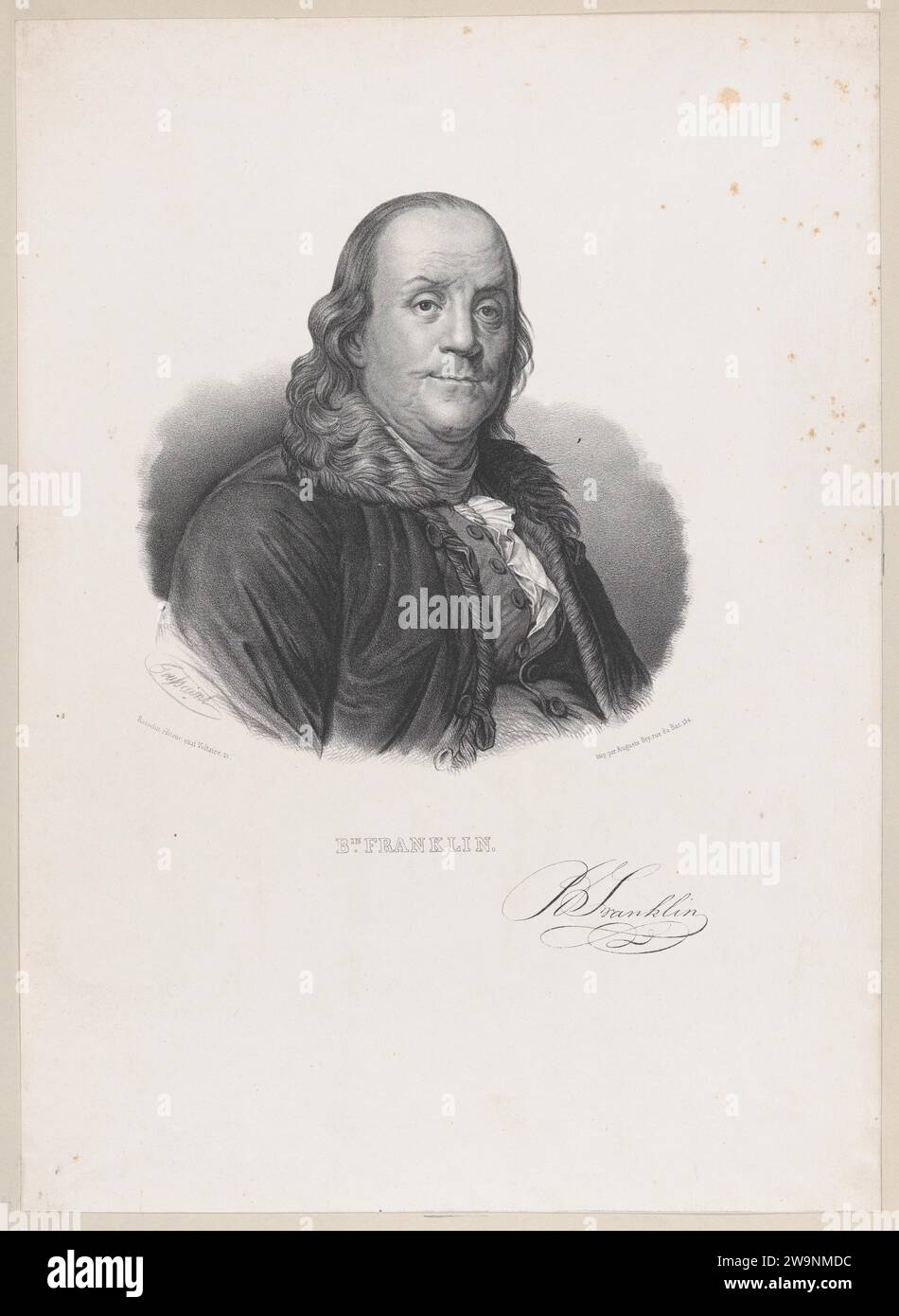 Porträt von Benjamin Franklin 1883 von Benjamin Franklin Stockfoto