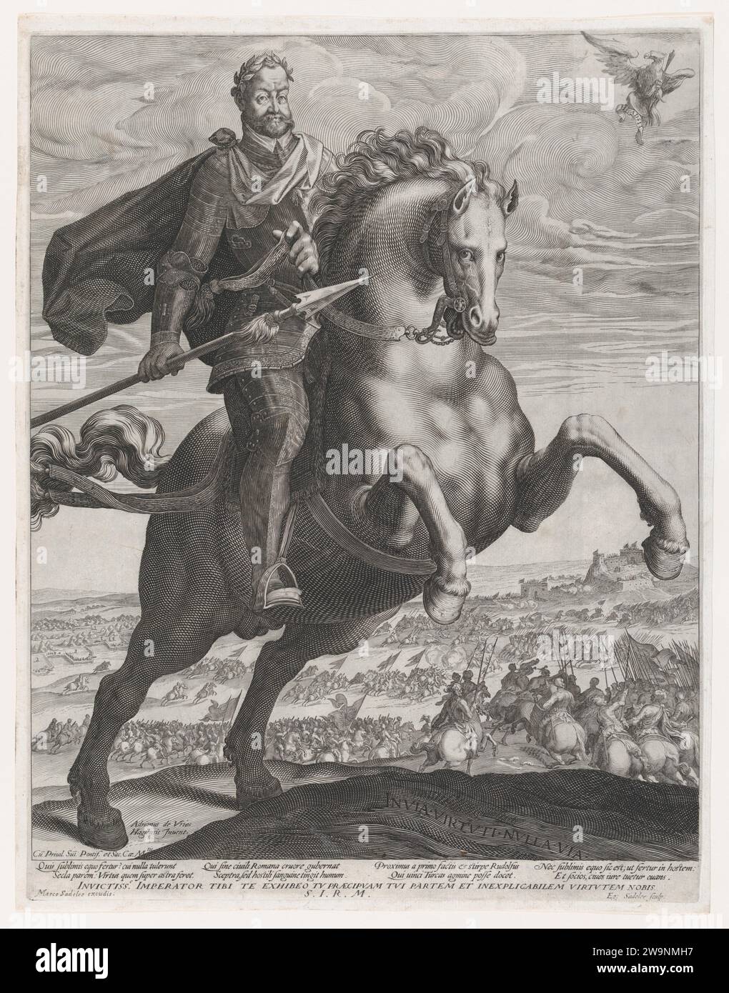 Porträt von Kaiser Rudolph II. Auf dem Pferd 1953 von Adriaen de Vries Stockfoto