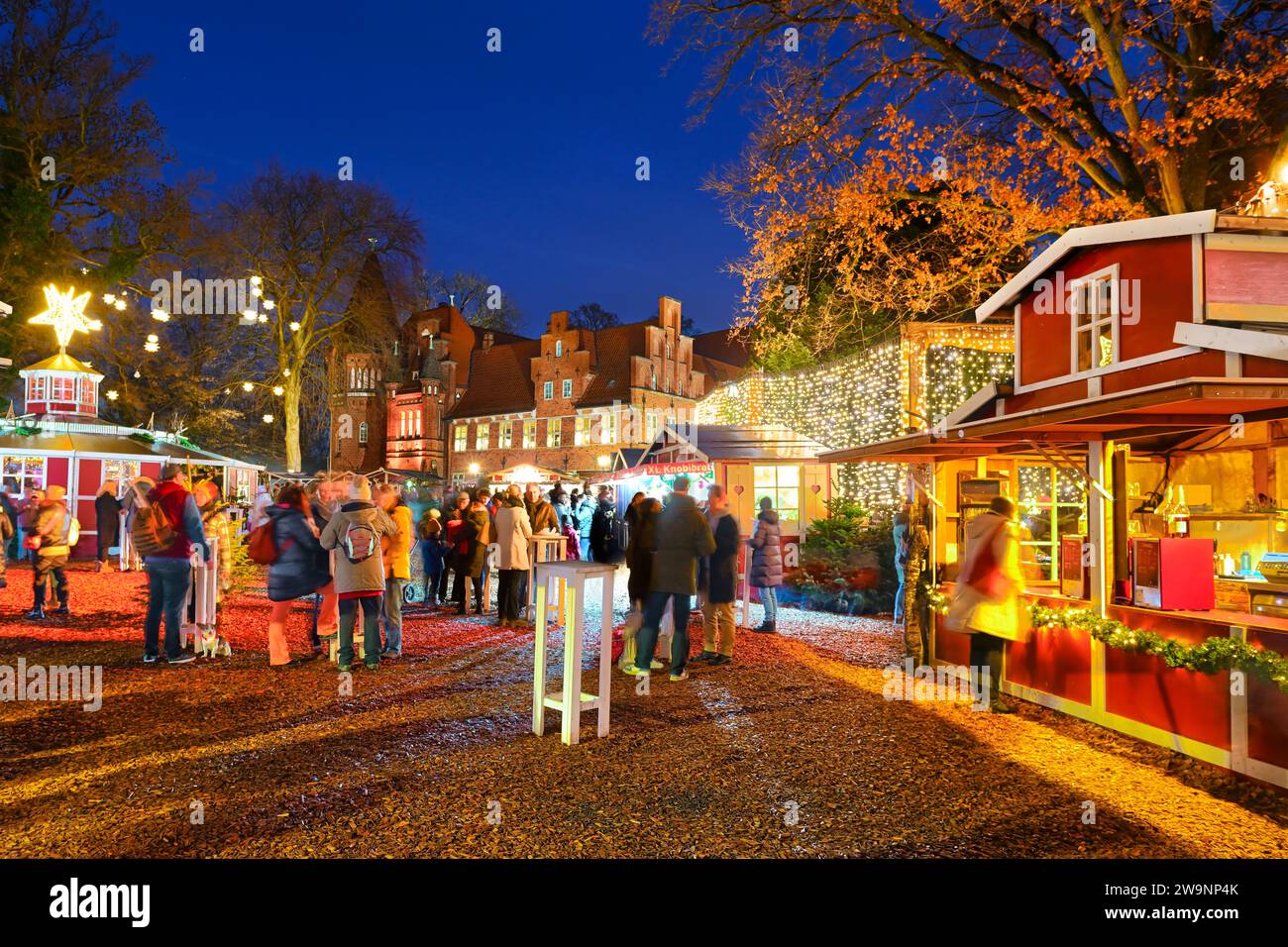 Weihnachtsmarkt Auf Schloss Bergedorf, Bergedorf, Hamburg, Deutschland, Europa Stockfoto