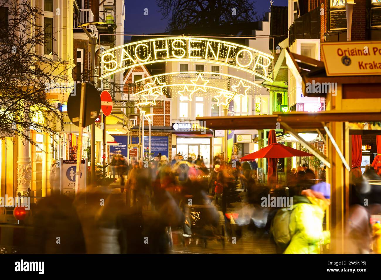 Sachsentor Und Weihnachtsmarkt In Bergedorf, Hamburg, Deutschland Stockfoto