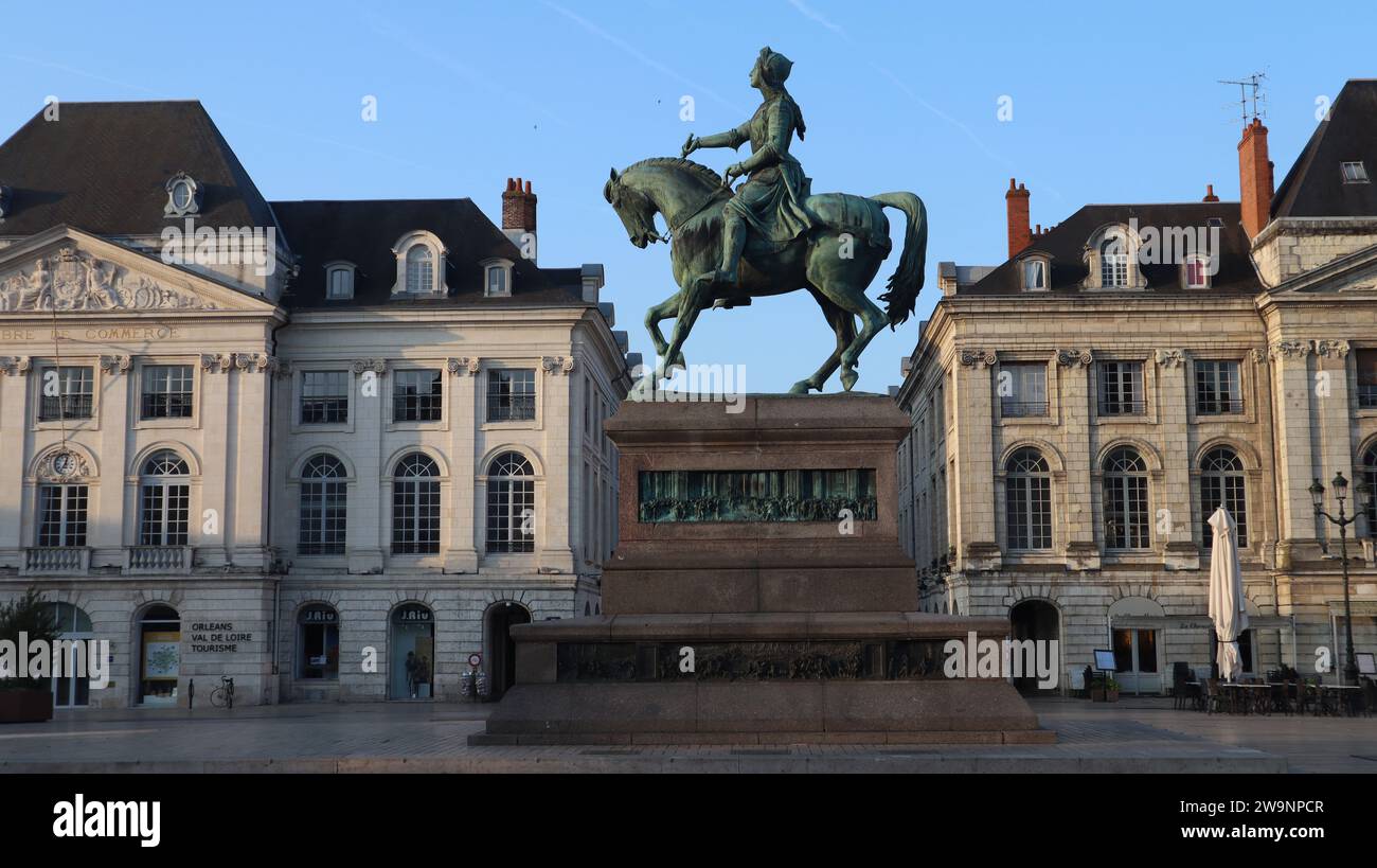 Foto Joan d'Arc Statue, Statue de Jeanne d'Arc Orléans Frankreich Europa Stockfoto