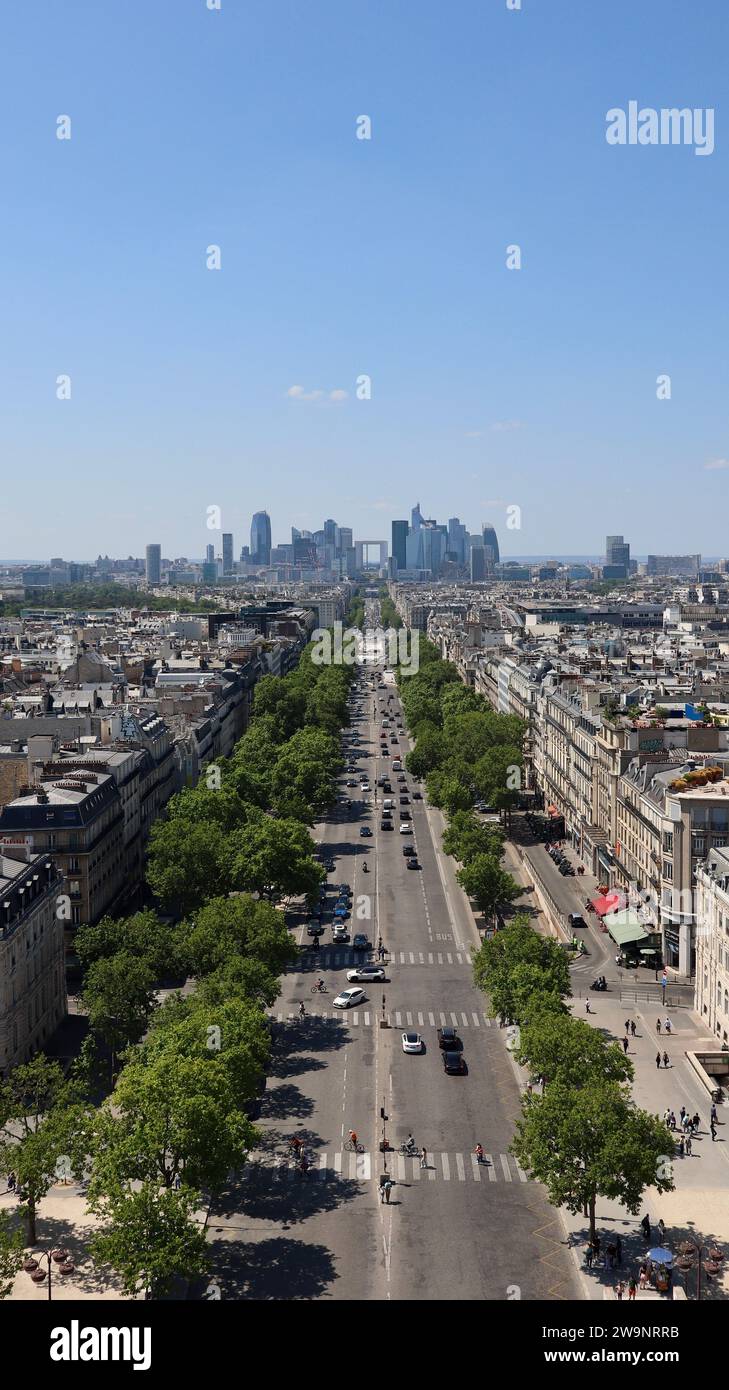 Drohnenfoto La Défense Paris Frankreich Europa Stockfoto