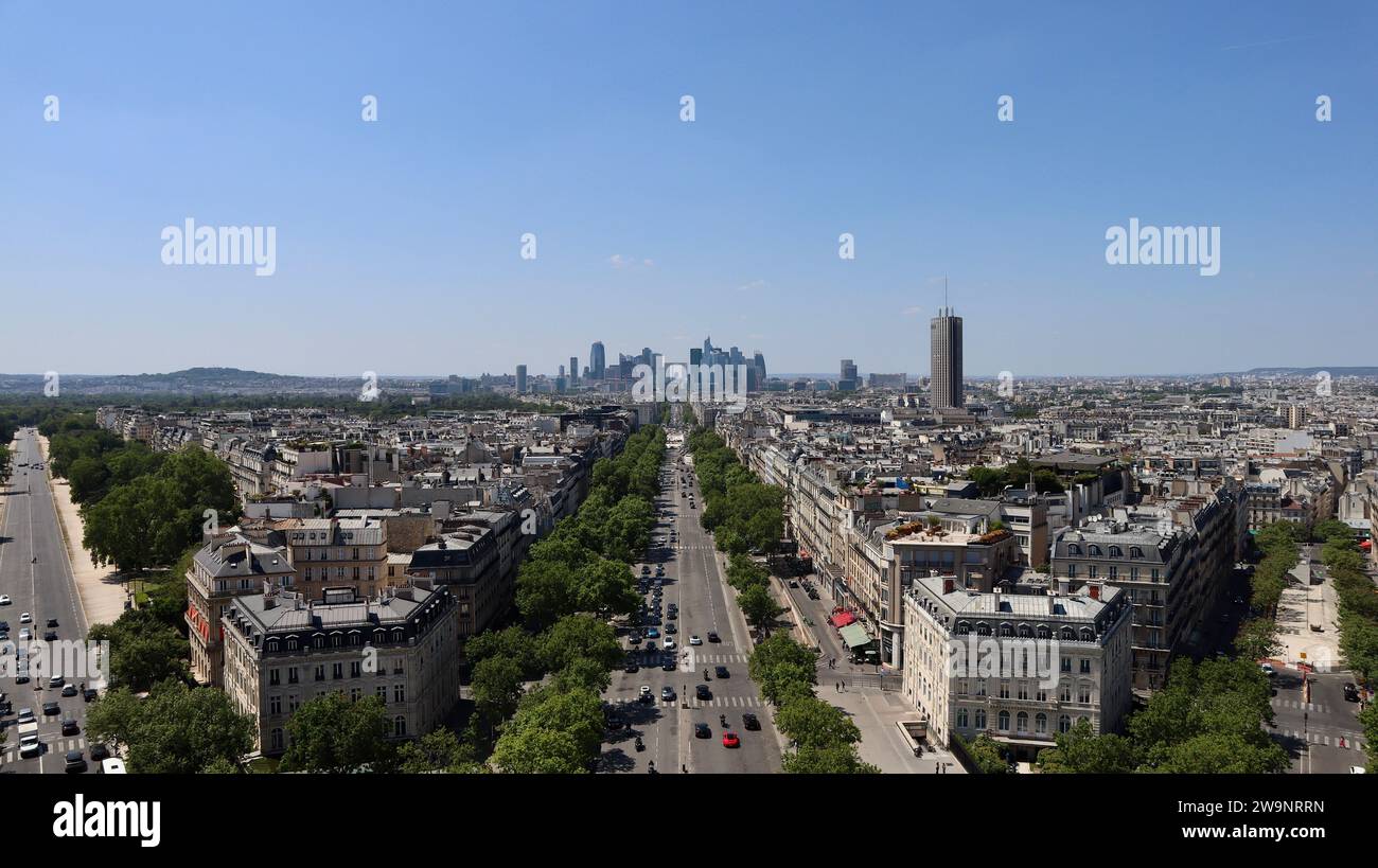 Drohnenfoto La Défense Paris Frankreich Europa Stockfoto