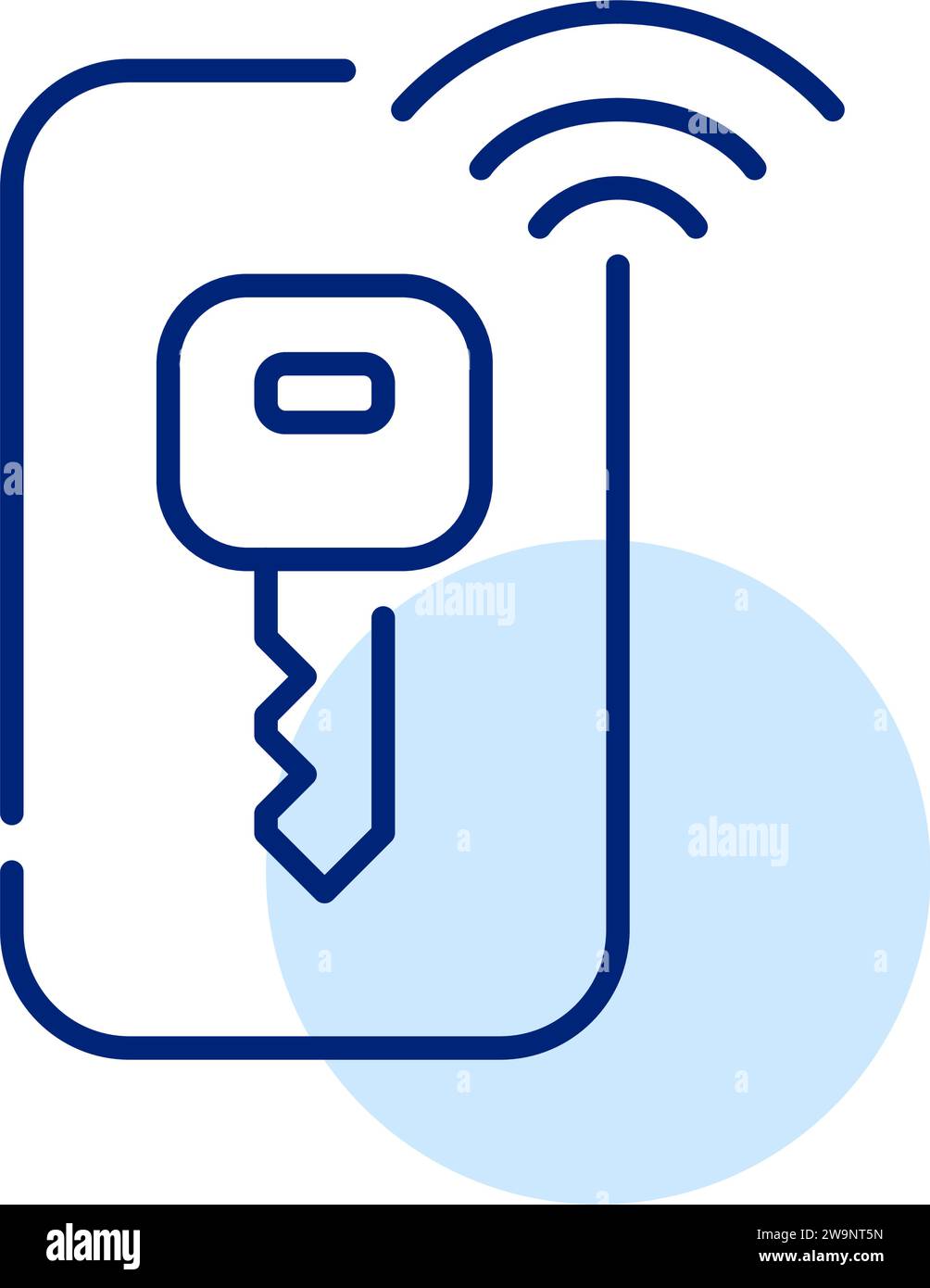 Virtual Car Key App. Entsperren Sie das Auto mit Ihrem Telefon. Symbol für perfekte Pixel Stock Vektor