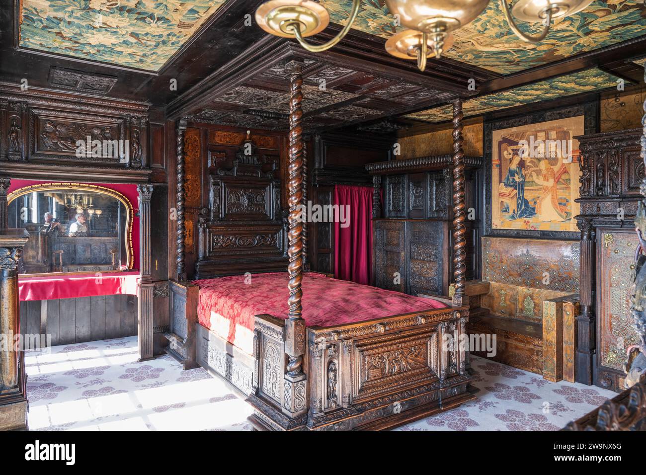 Victor Hugo’s Bedroom im Hauteville House in St. Peter Port, Guernsey, Kanalinseln Stockfoto