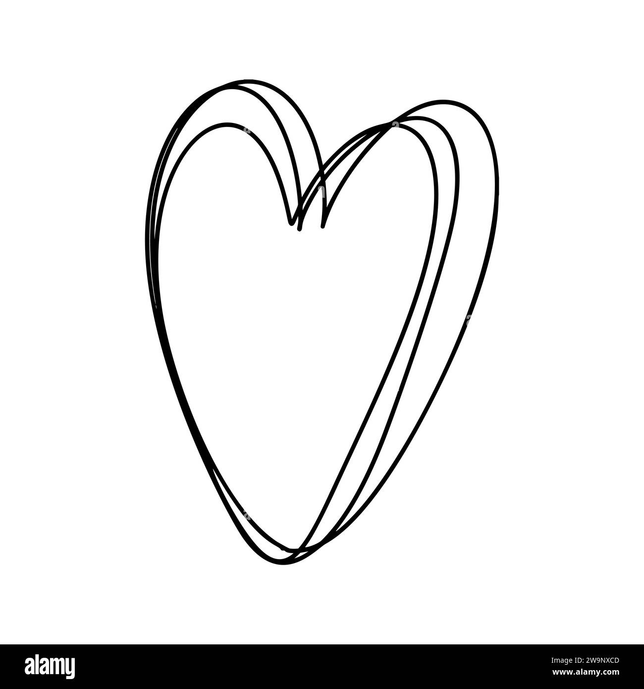 Love Heart Vektor Logo Linien Illustration. Schwarze Kontur. Element Monoline für Valentinstag Banner, Poster, Grußkarte Stock Vektor