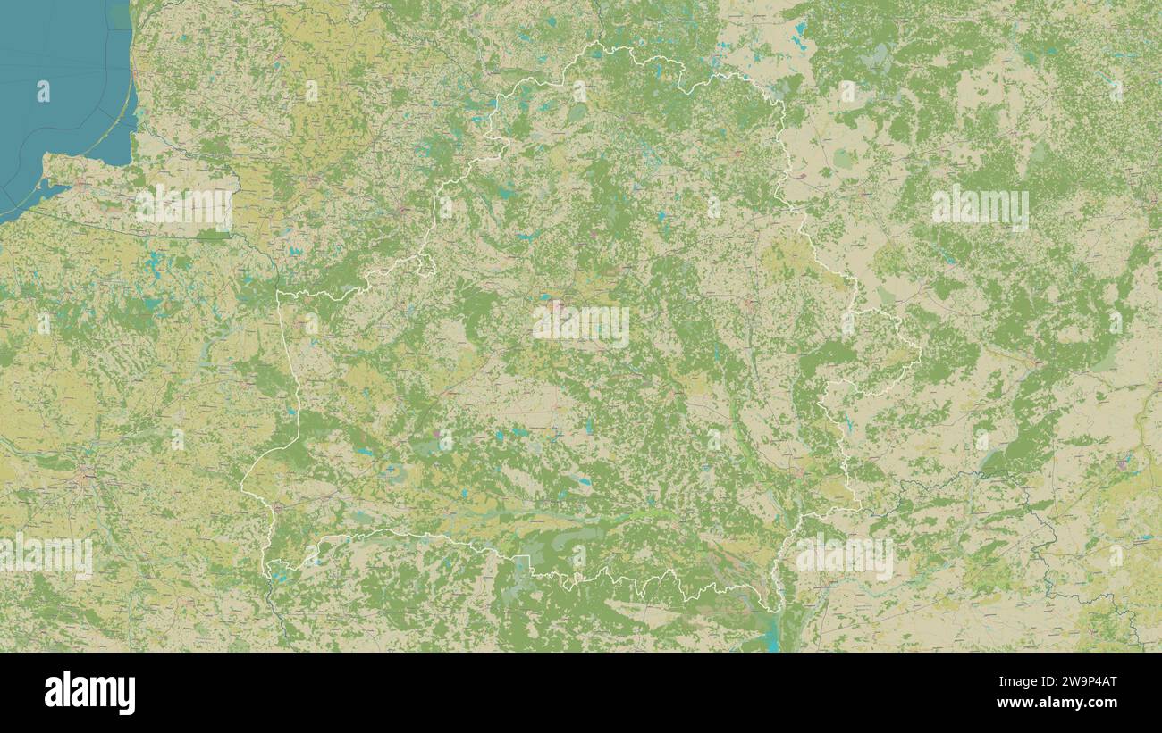 Weißrussland auf einer topografischen Karte im humanitären OSM-Stil Stockfoto