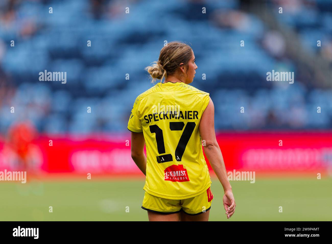 Sydney, Australien. Dezember 2023. Mariana Speckmaier von Wellington Phoenix sieht beim A-League Women RD10 Spiel zwischen Sydney FC und Wellington am 29. Dezember 2023 in Sydney, Australien. Credit: IOIO IMAGES/Alamy Live News Stockfoto