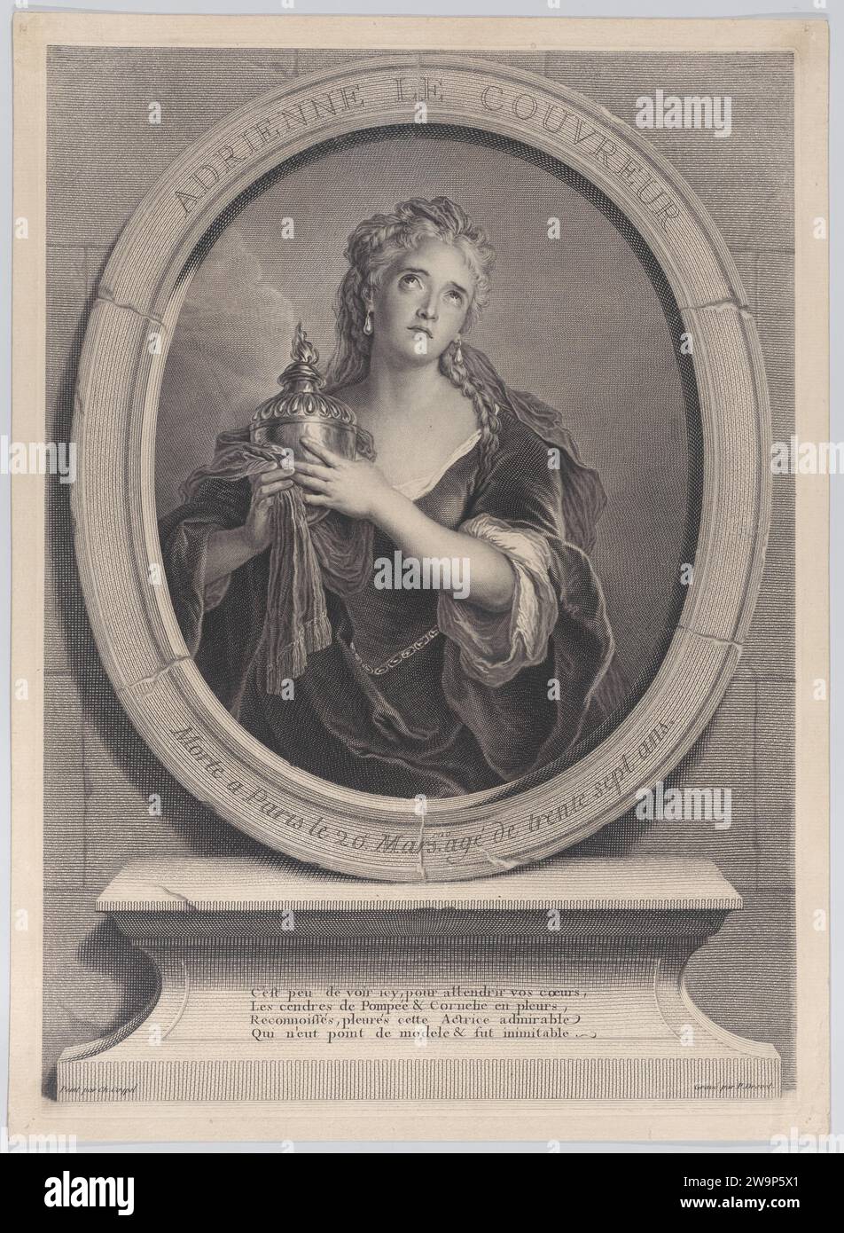 Porträt von Adrienne Lecouvreur als Cornelia in Corneilles 'La Mort de Pompee' 1985 von Charles Antoine Coypel Stockfoto
