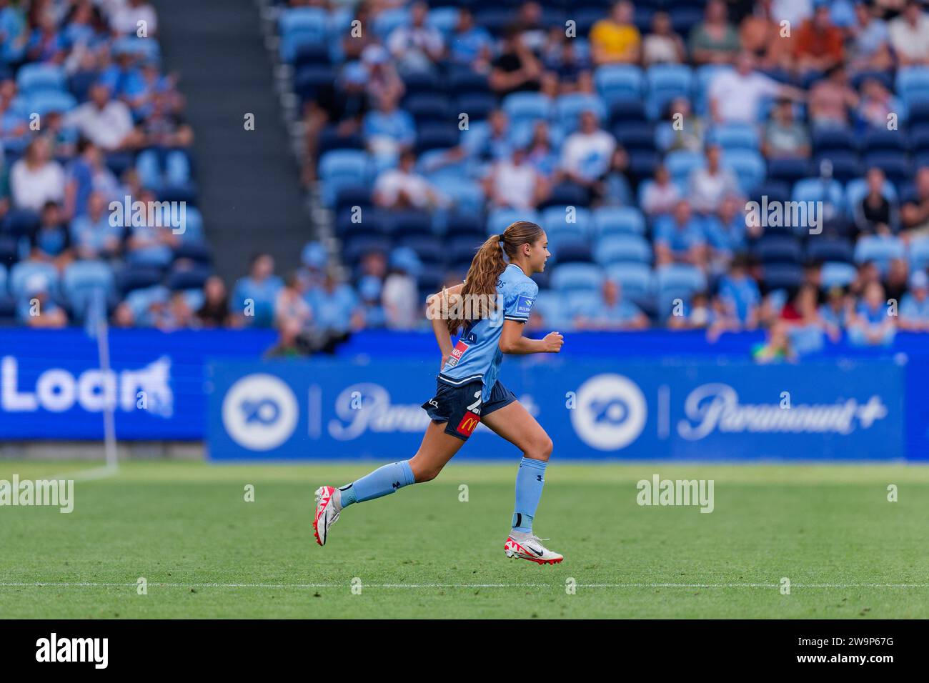 Sydney, Australien. Dezember 2023. Indiana Dos Santos vom Sydney FC in Aktion während des A-League Women RD10 Spiels zwischen Sydney FC und Wellington am 29. Dezember 2023 im Allianz Stadium in Sydney, Australien Credit: IOIO IMAGES/Alamy Live News Stockfoto