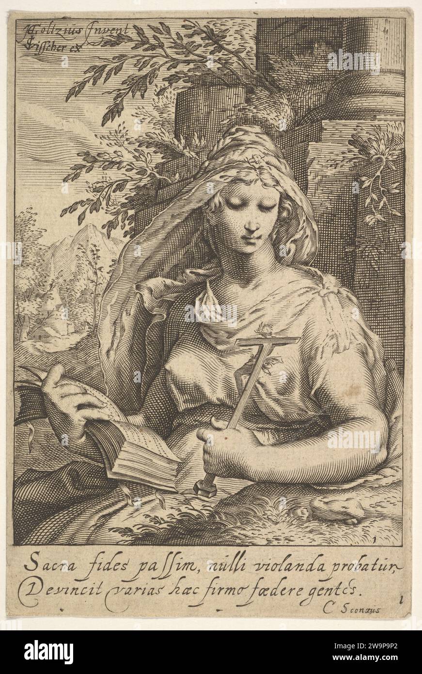 Temperance, aus "die sieben Tugenden" 2012 von Hendrick Goltzius Stockfoto